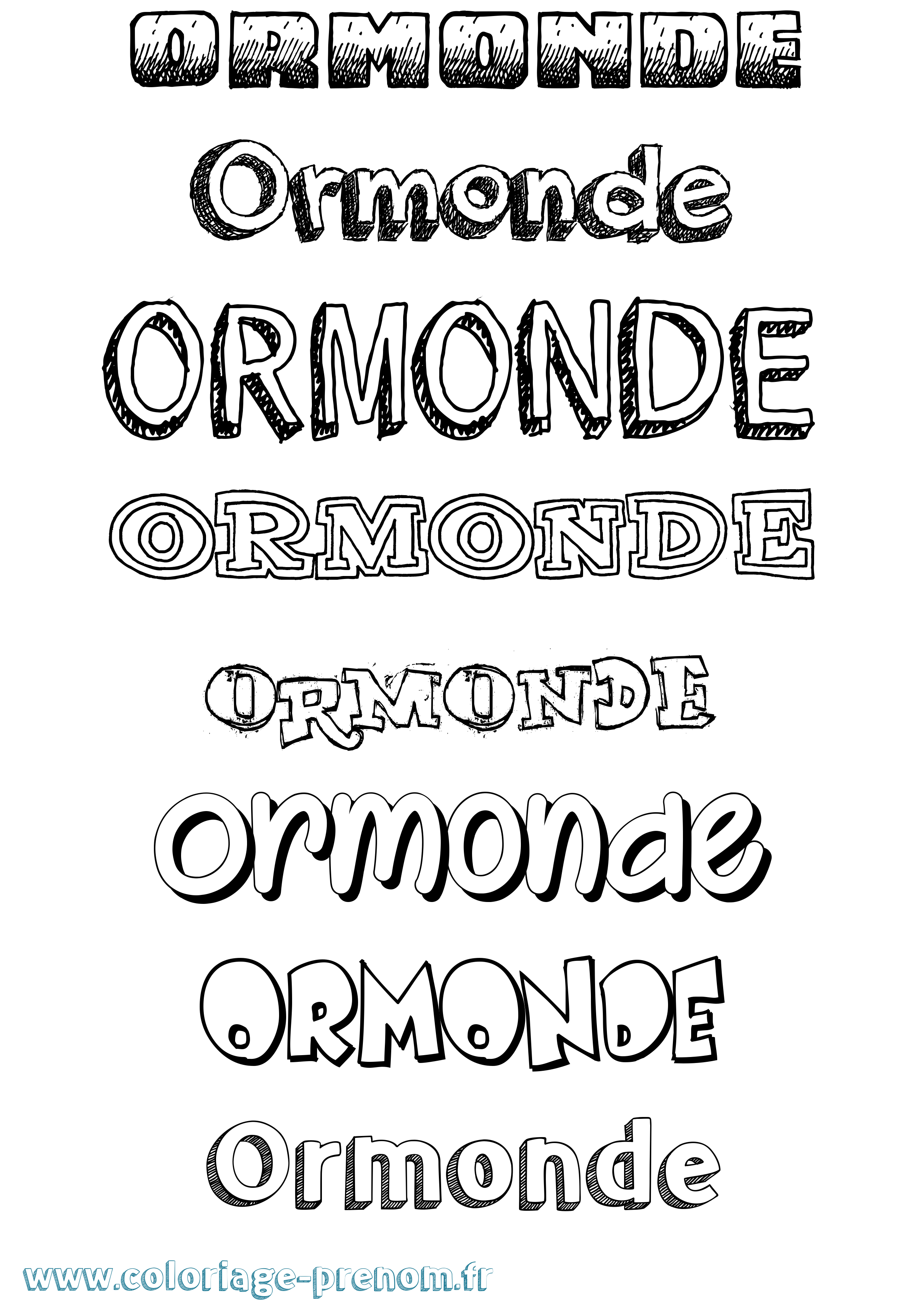 Coloriage Ormonde Dessiné Coloriage prénom Ormonde Dessiné