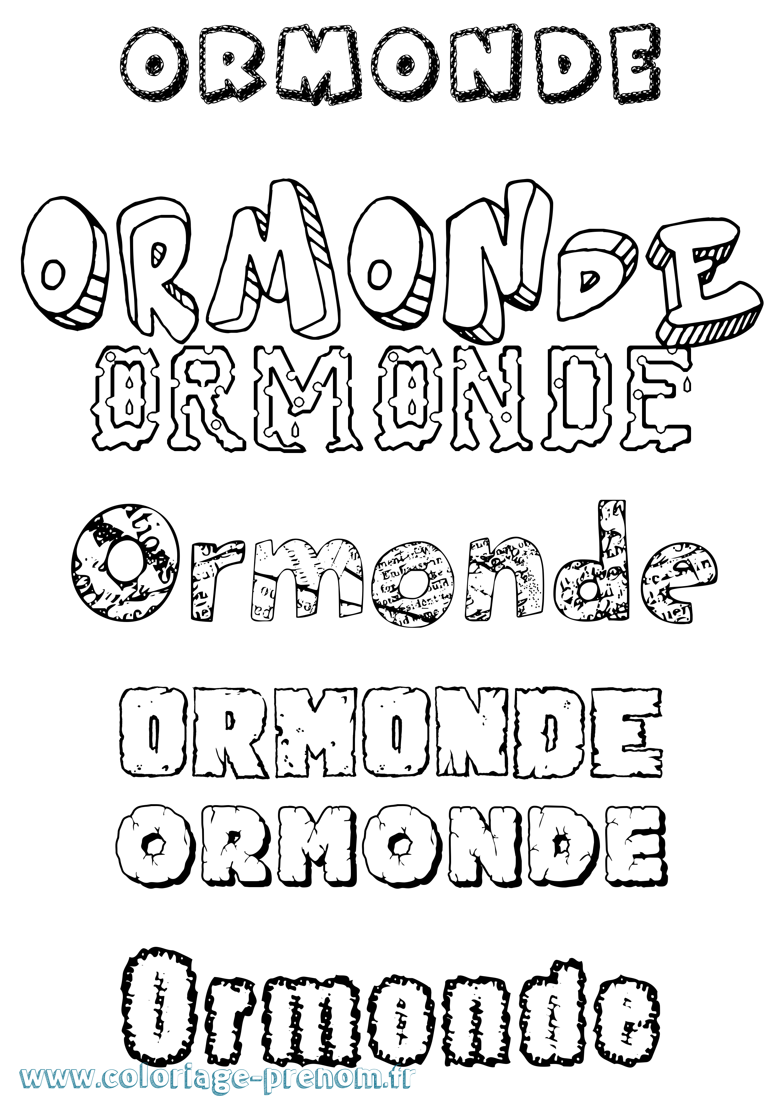 Coloriage Ormonde Destructuré Coloriage prénom Ormonde Destructuré