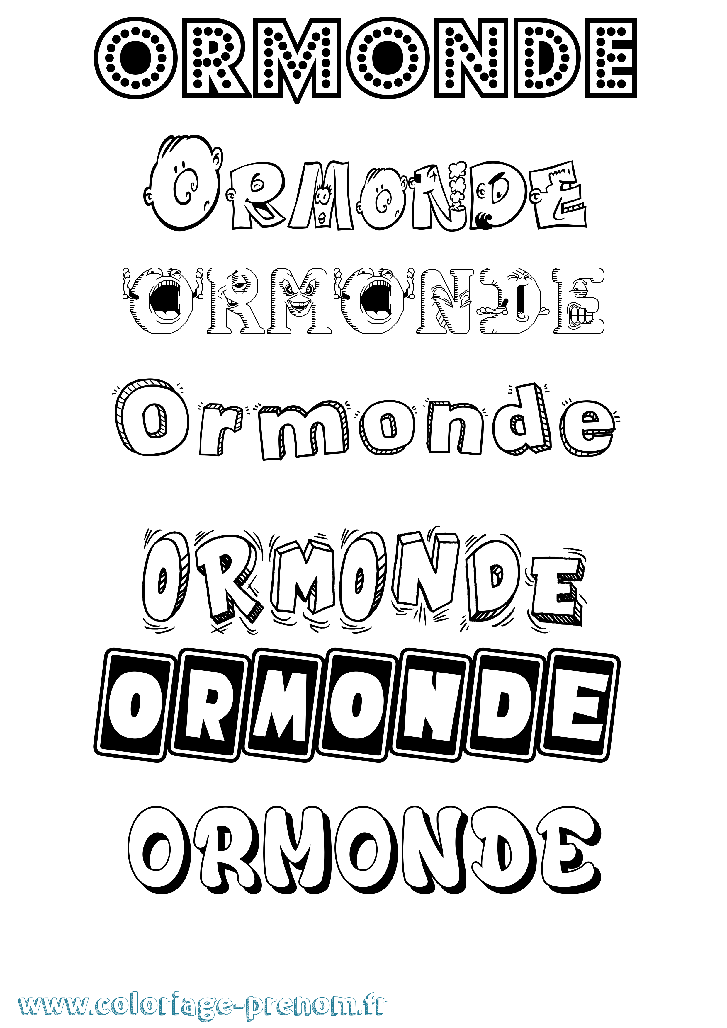 Coloriage Ormonde Fun Coloriage prénom Ormonde Fun
