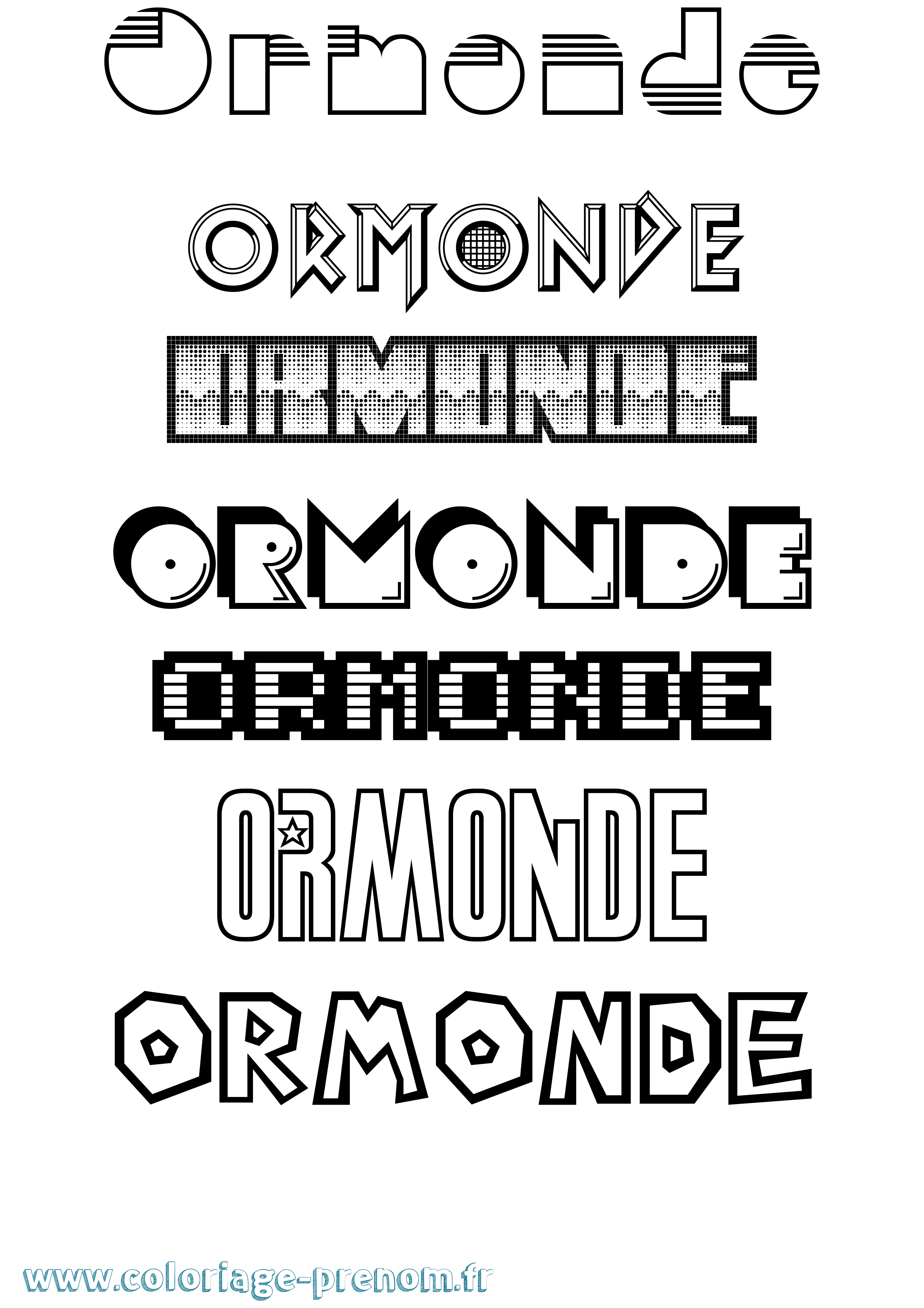 Coloriage Ormonde Jeux Vidéos Coloriage prénom Ormonde Jeux Vidéos