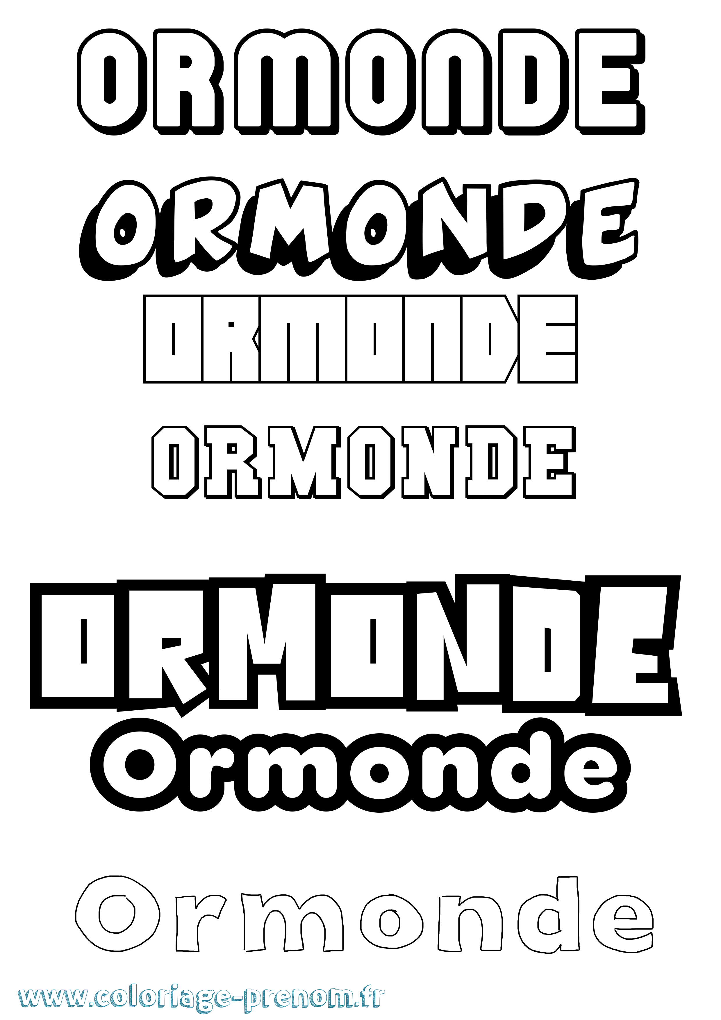 Coloriage Ormonde Simple Coloriage prénom Ormonde Simple