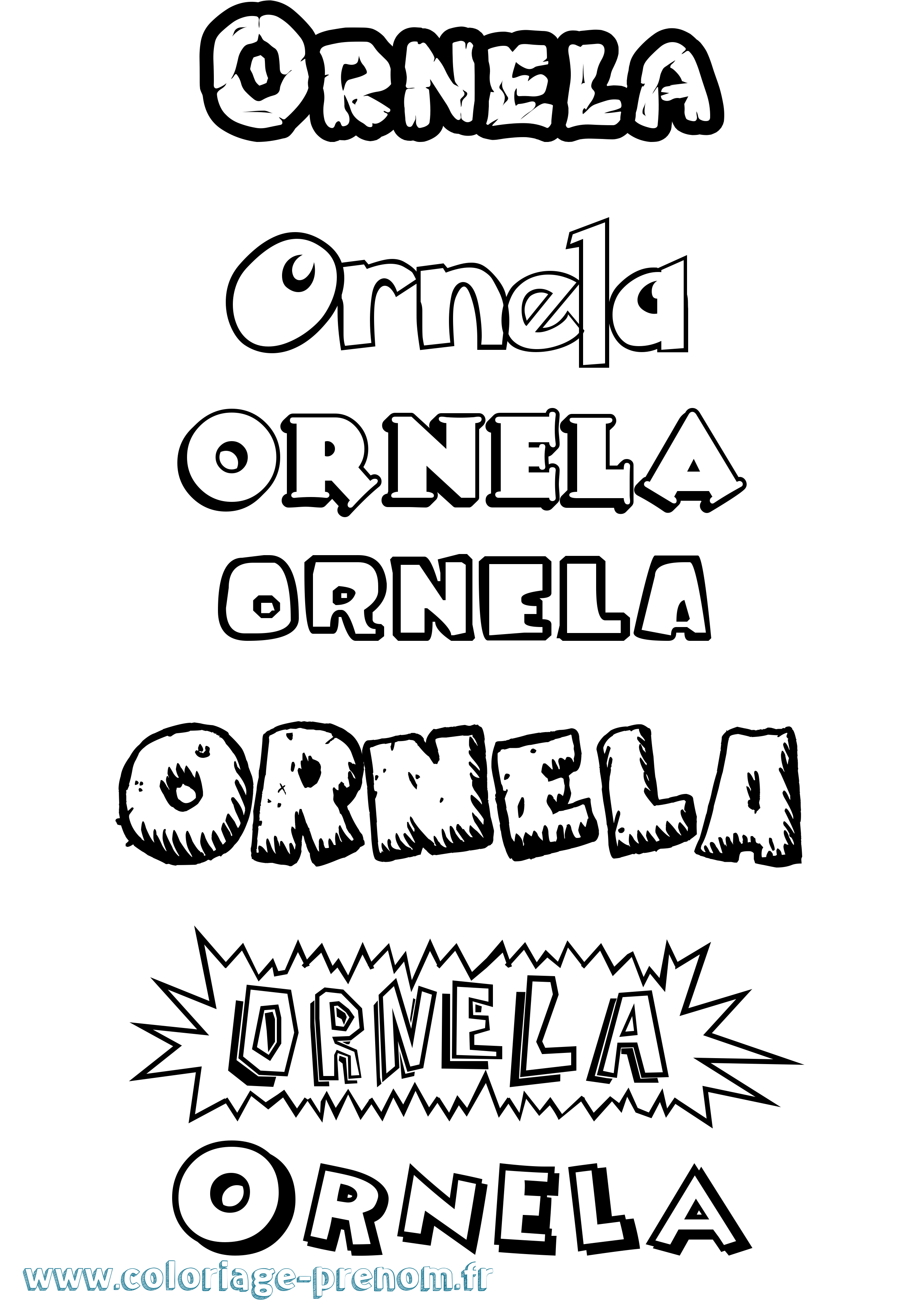 Coloriage Ornela Dessin Animé Coloriage prénom Ornela Dessin Animé