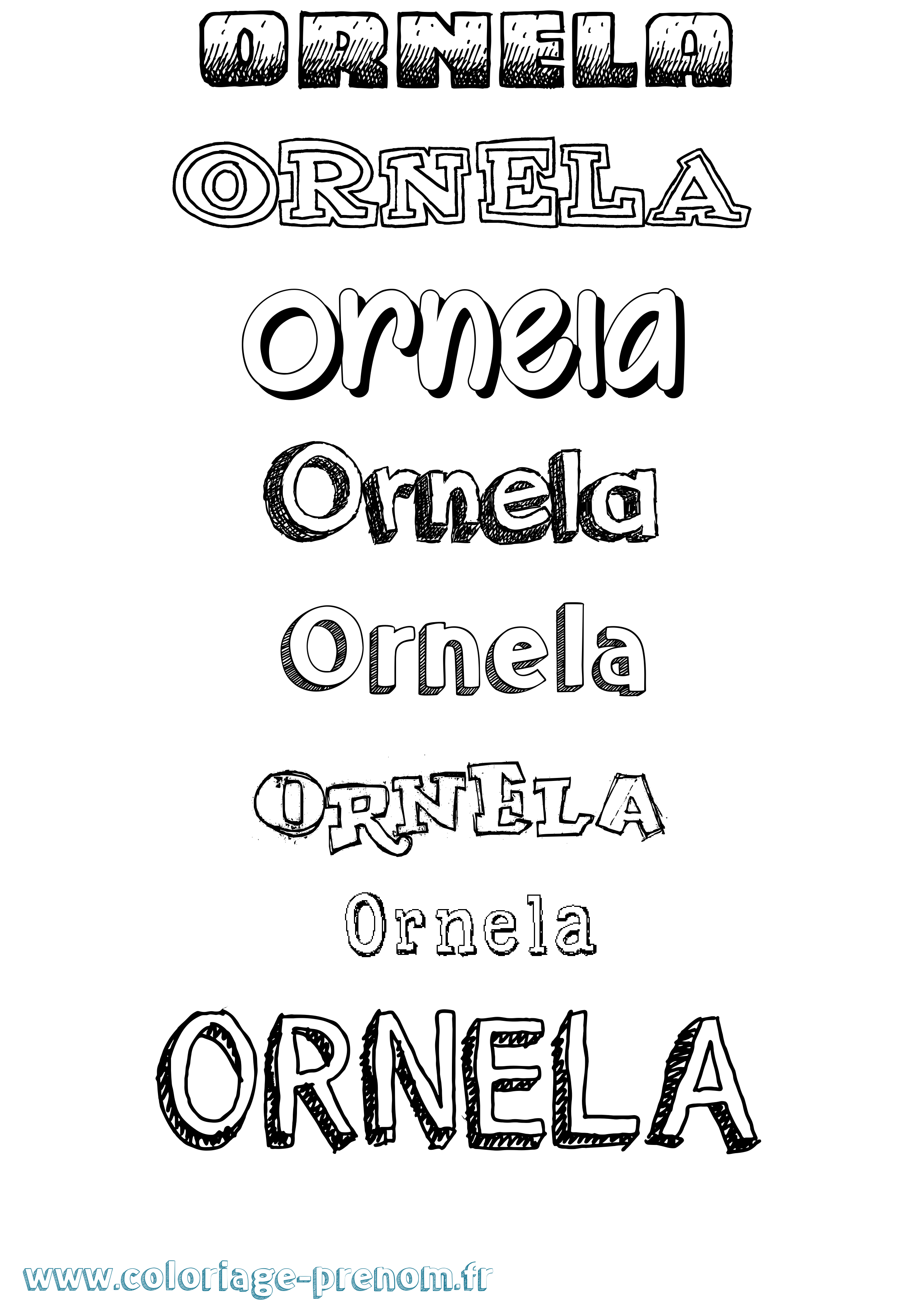 Coloriage Ornela Dessiné Coloriage prénom Ornela Dessiné