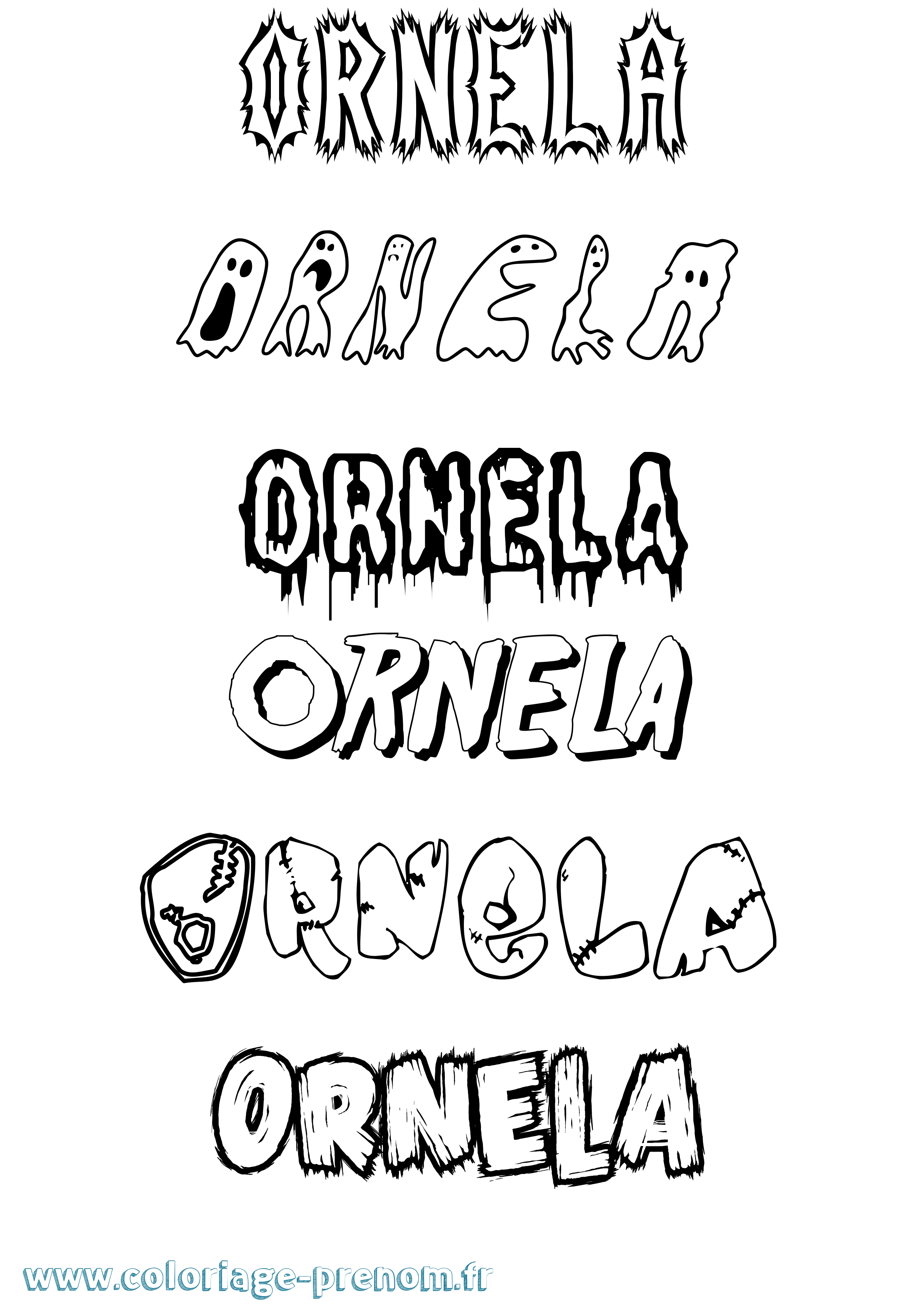 Coloriage Ornela Frisson Coloriage prénom Ornela Frisson