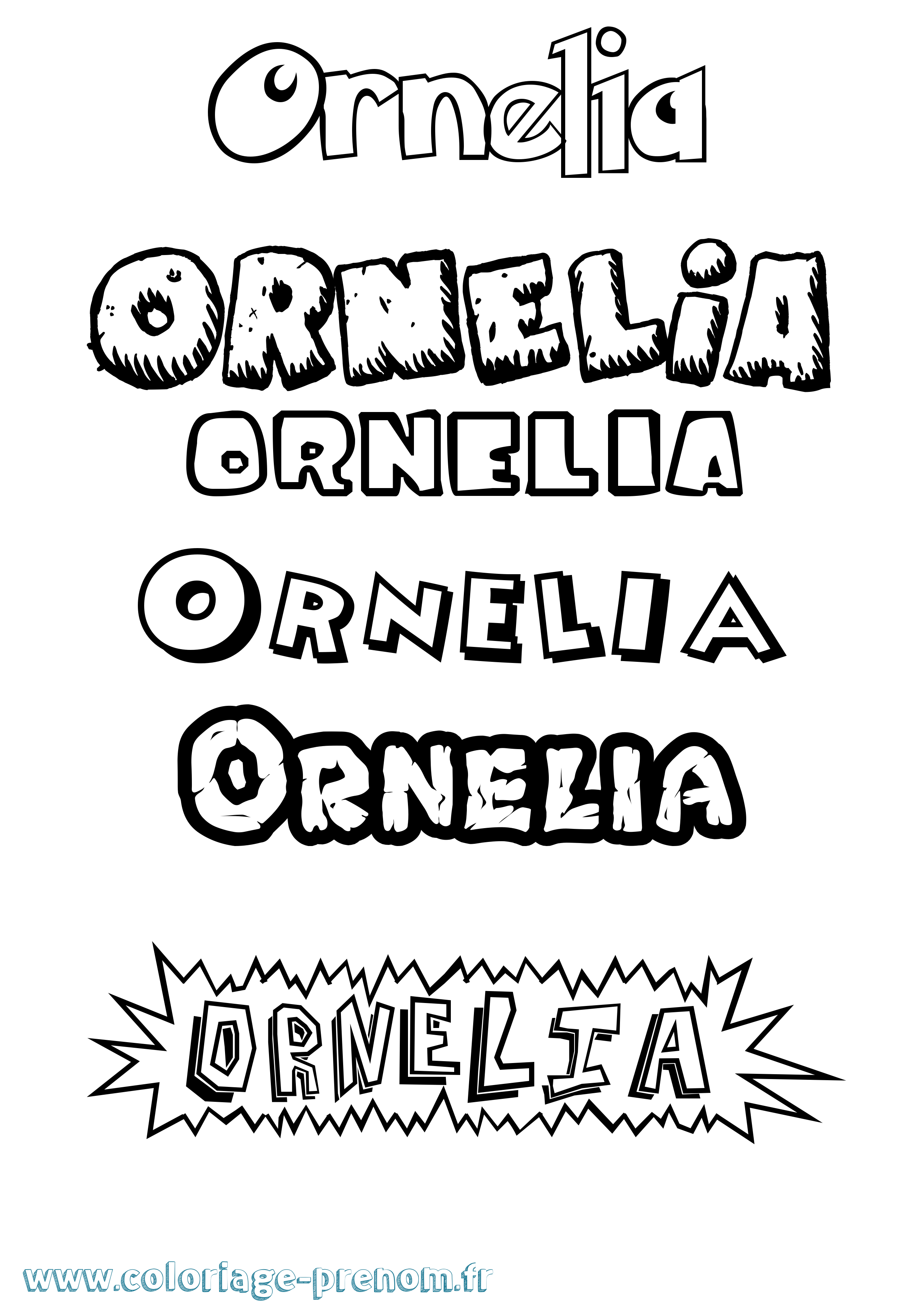 Coloriage Ornelia Dessin Animé Coloriage prénom Ornelia Dessin Animé