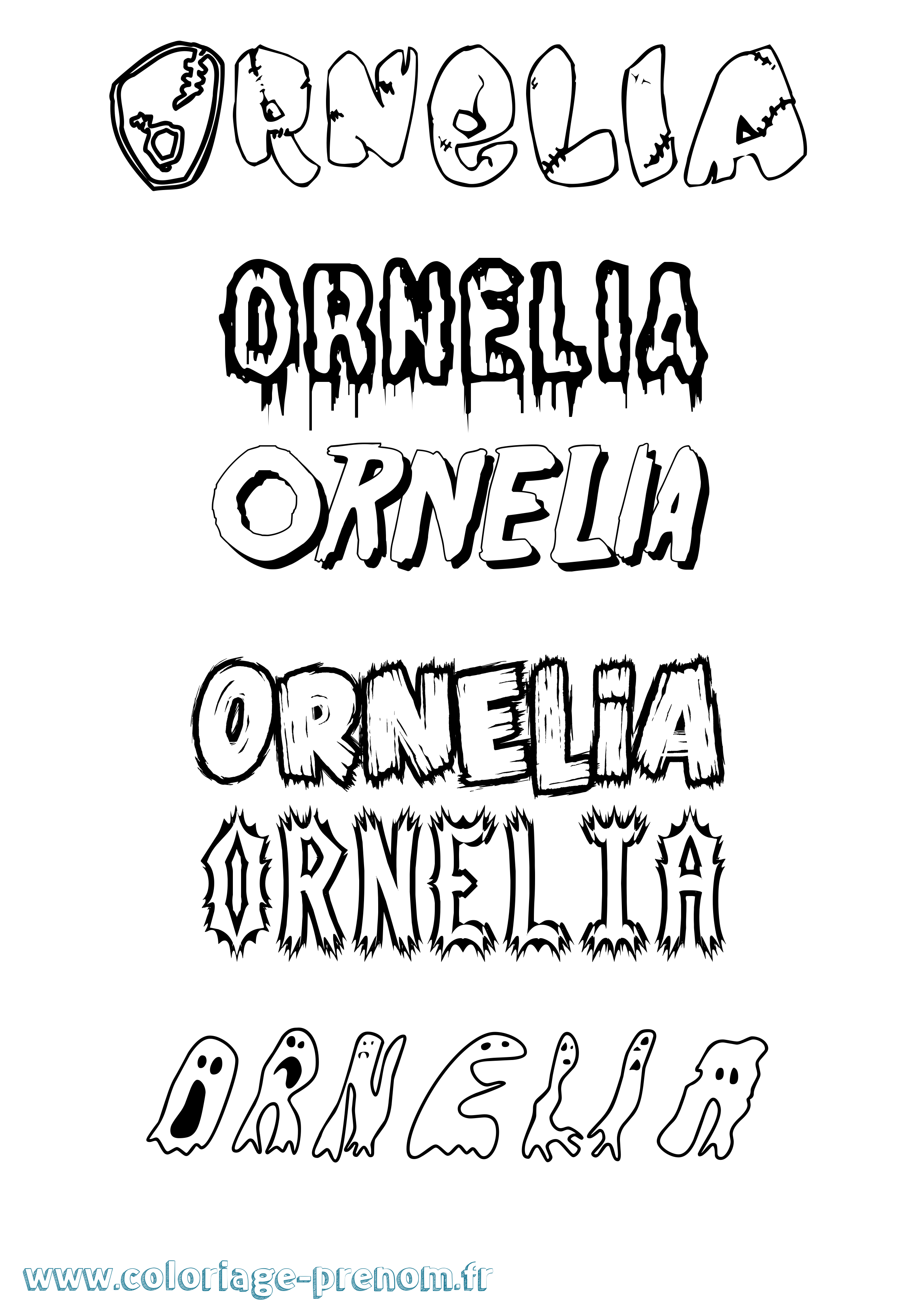Coloriage Ornelia Frisson Coloriage prénom Ornelia Frisson