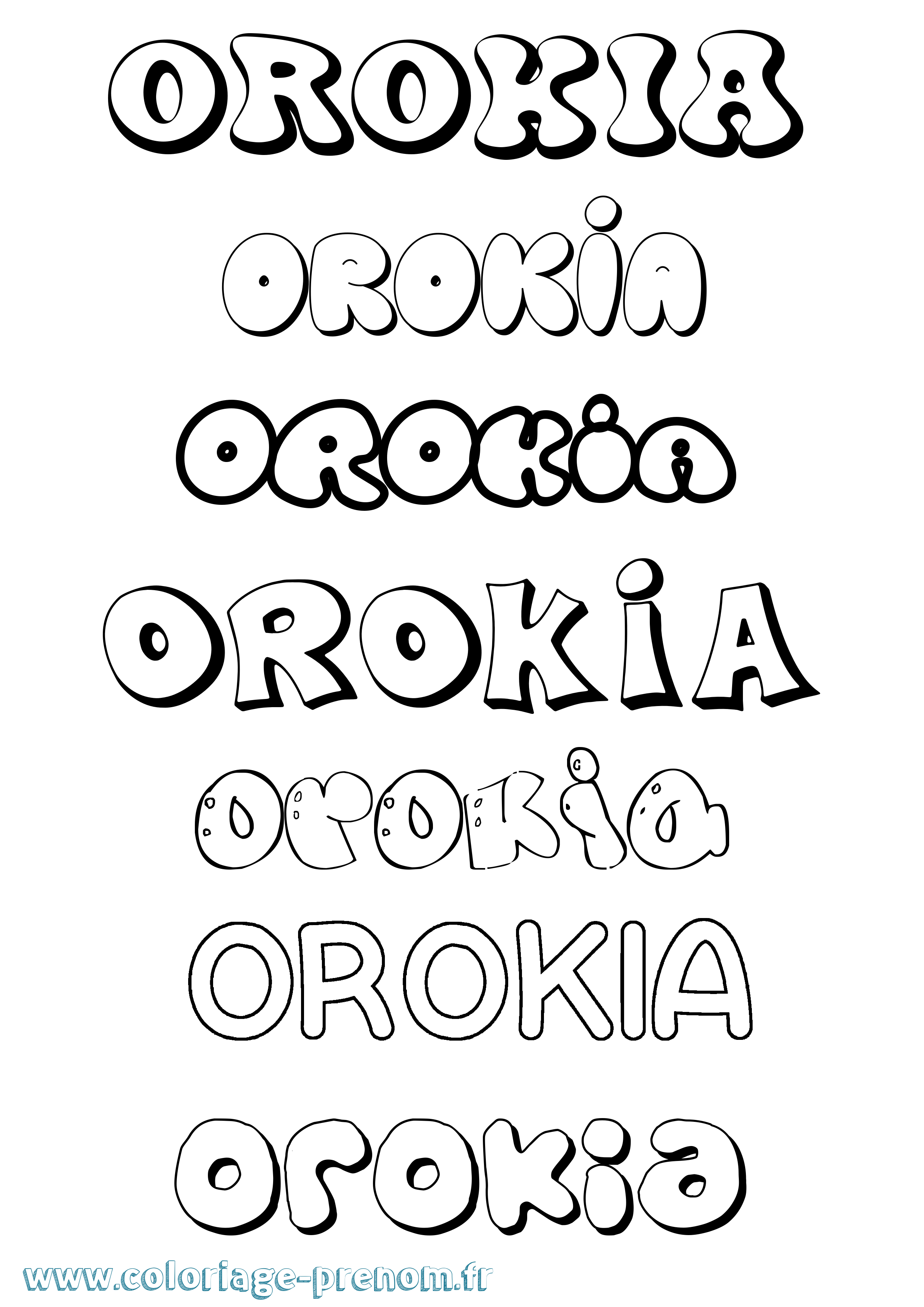 Coloriage Orokia Bubble Coloriage prénom Orokia Bubble