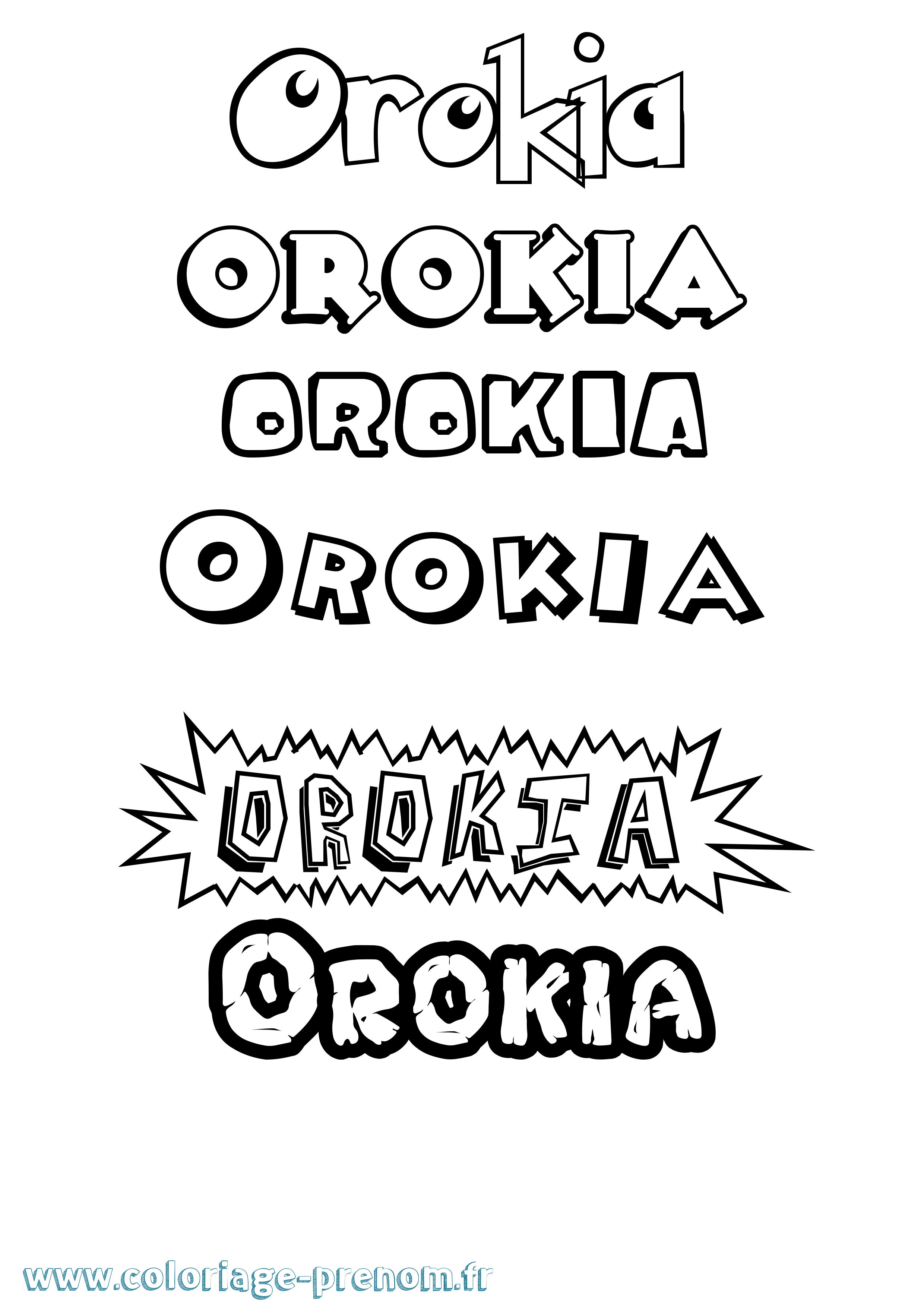 Coloriage Orokia Dessin Animé Coloriage prénom Orokia Dessin Animé