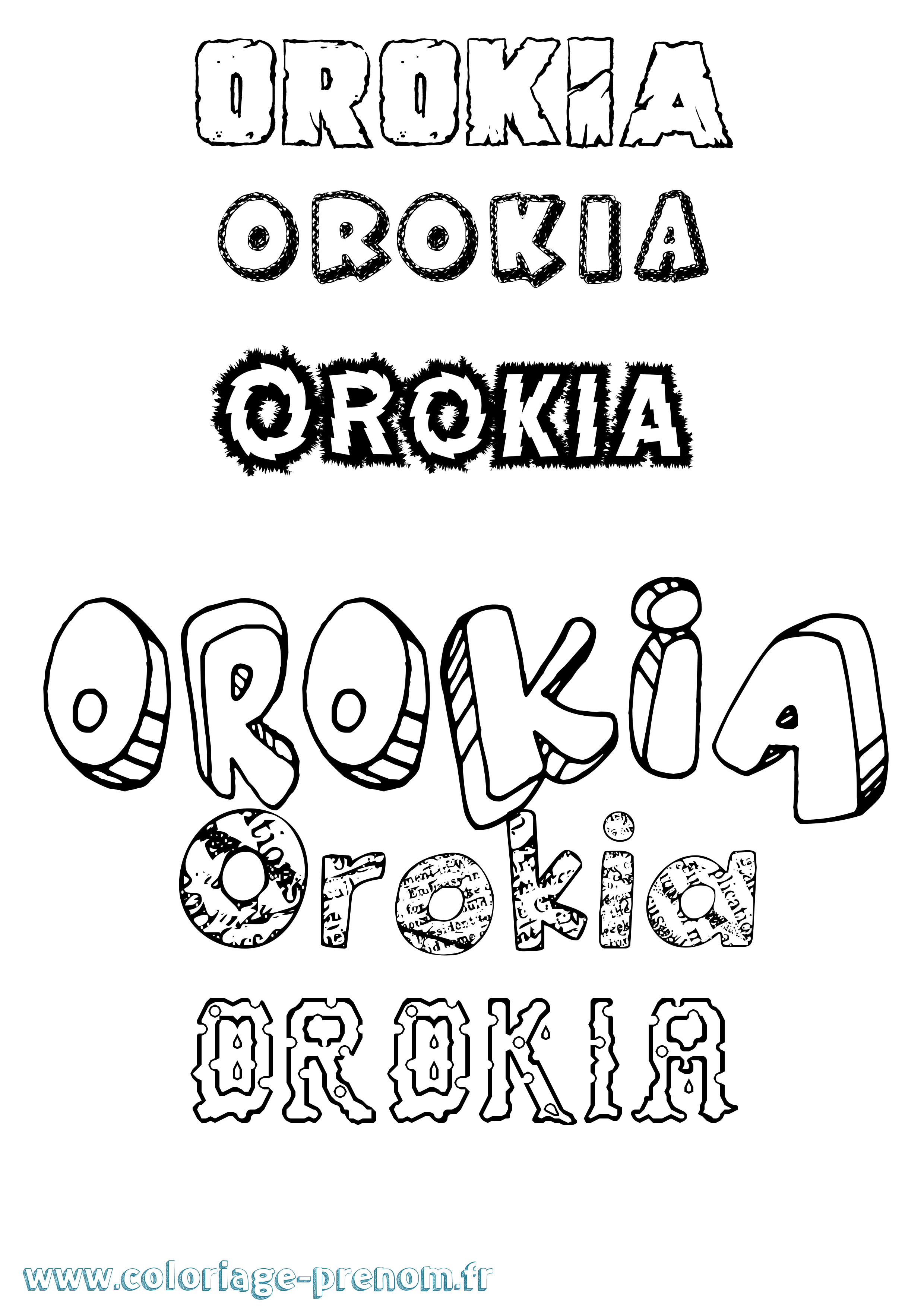 Coloriage Orokia Destructuré Coloriage prénom Orokia Destructuré