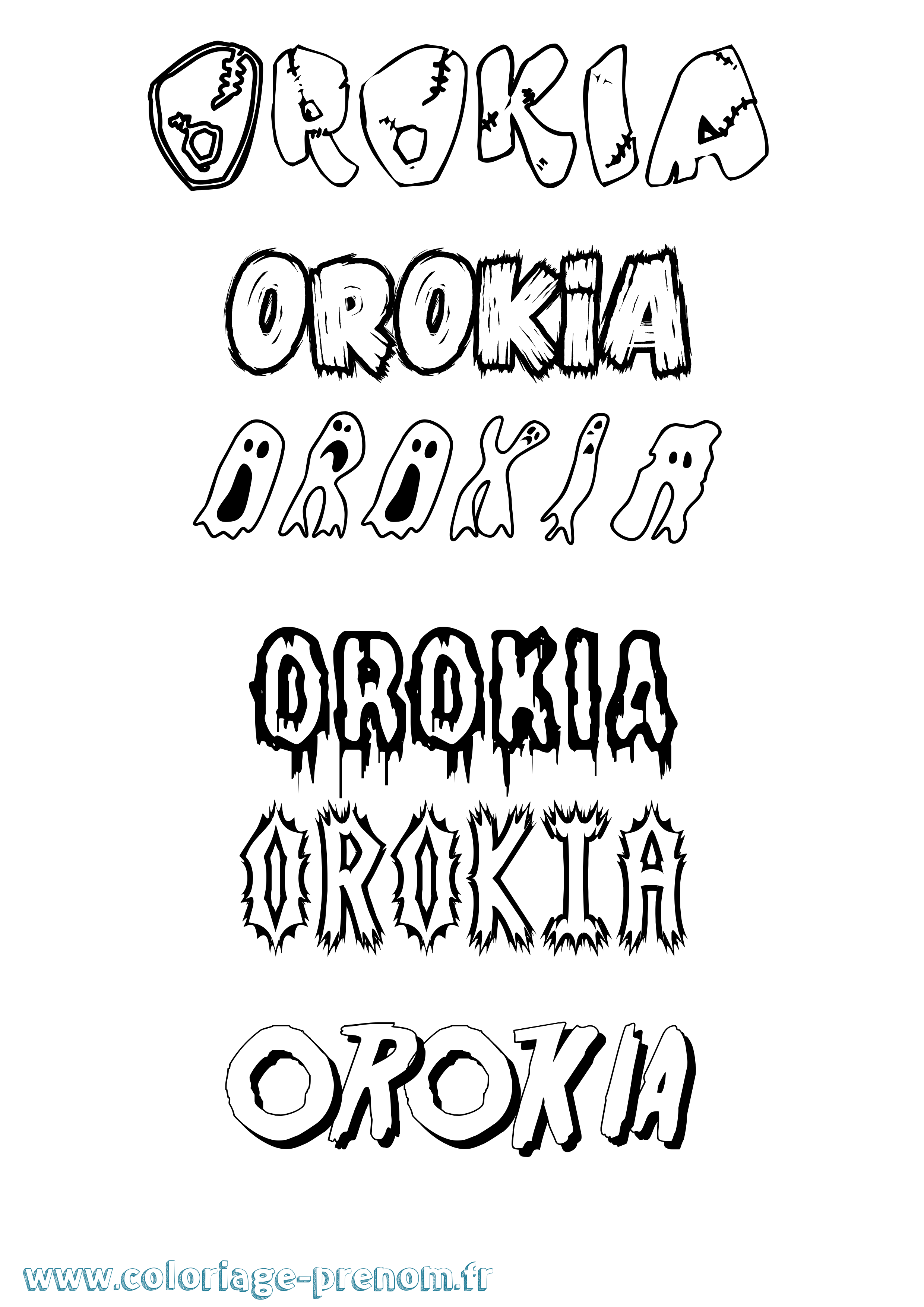 Coloriage Orokia Frisson Coloriage prénom Orokia Frisson