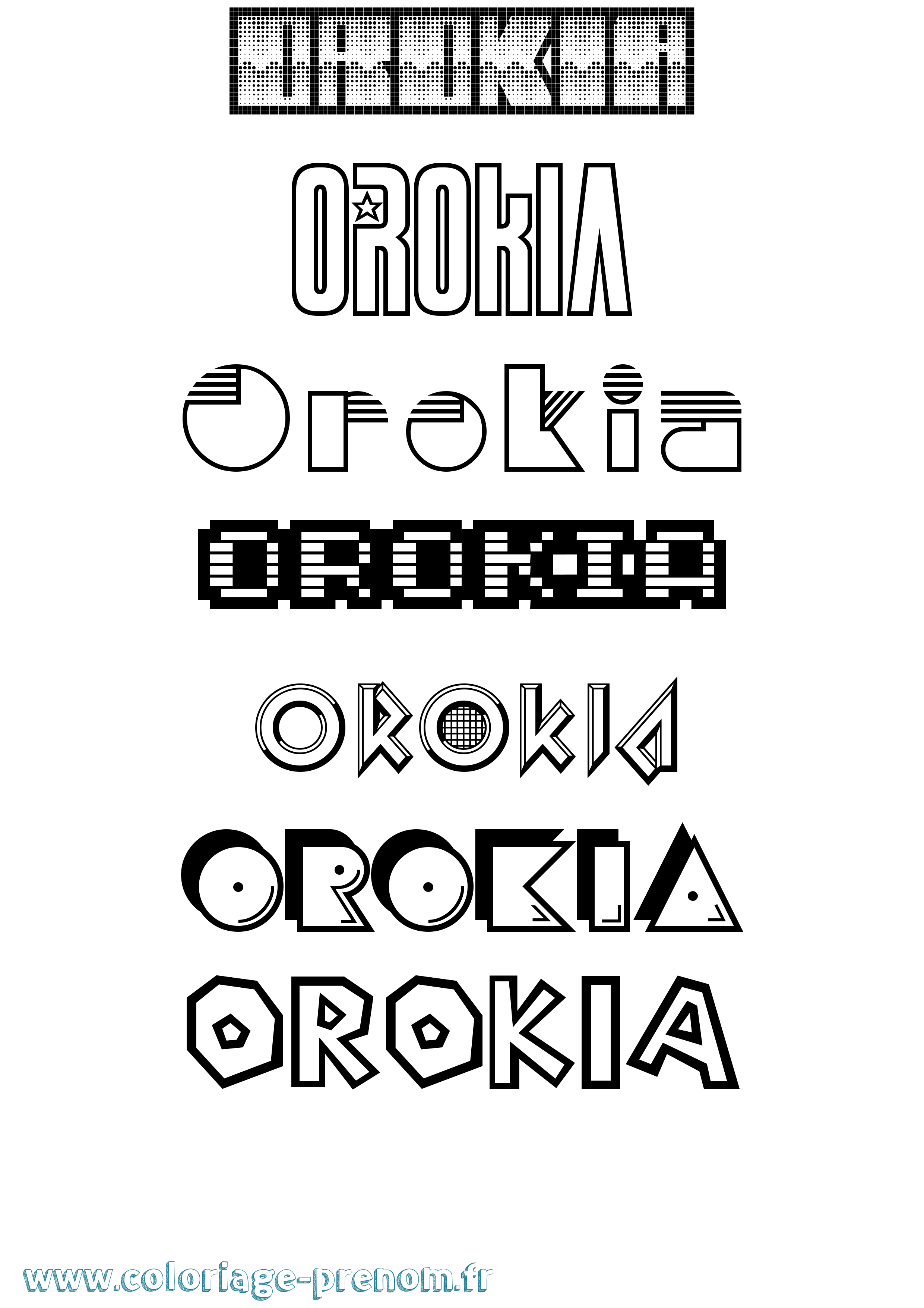 Coloriage Orokia Jeux Vidéos Coloriage prénom Orokia Jeux Vidéos
