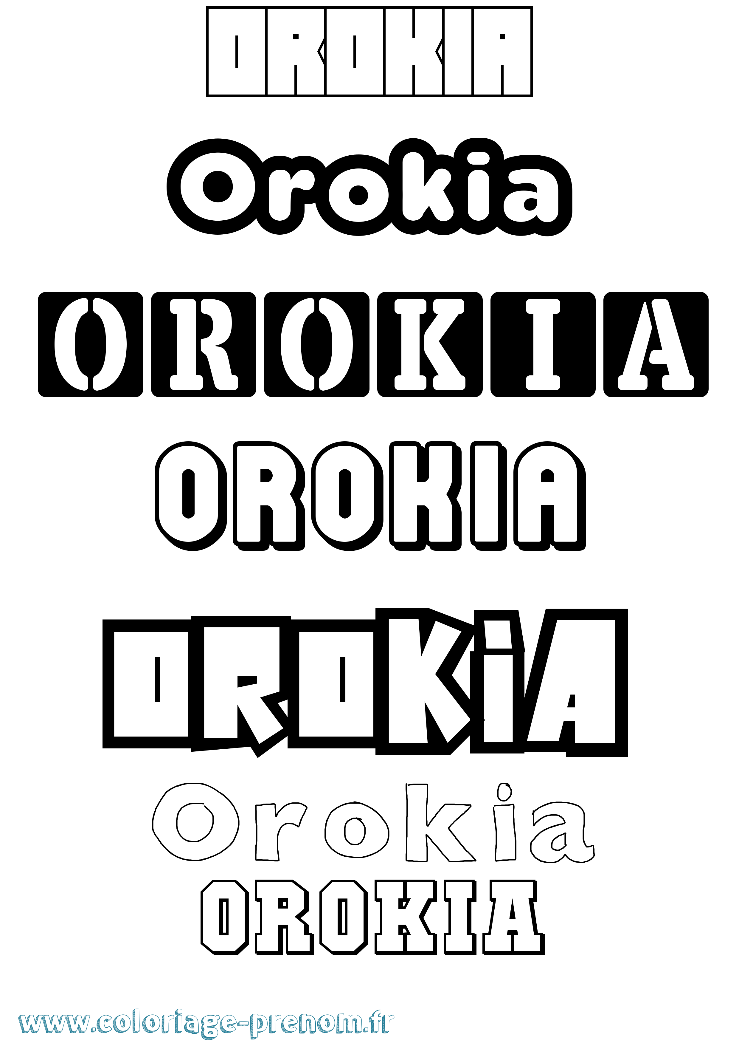 Coloriage Orokia Simple Coloriage prénom Orokia Simple