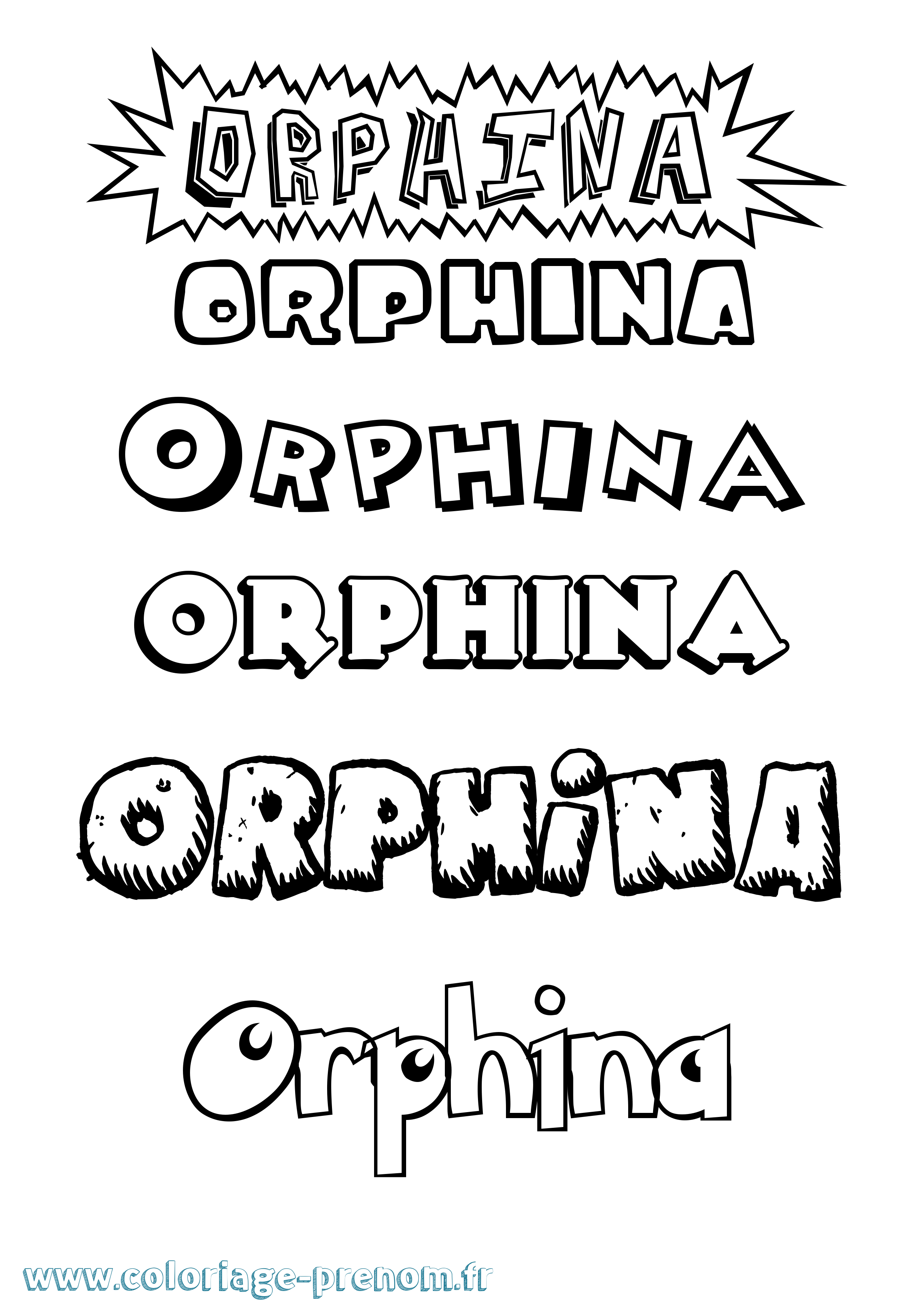 Coloriage Orphina Dessin Animé Coloriage prénom Orphina Dessin Animé