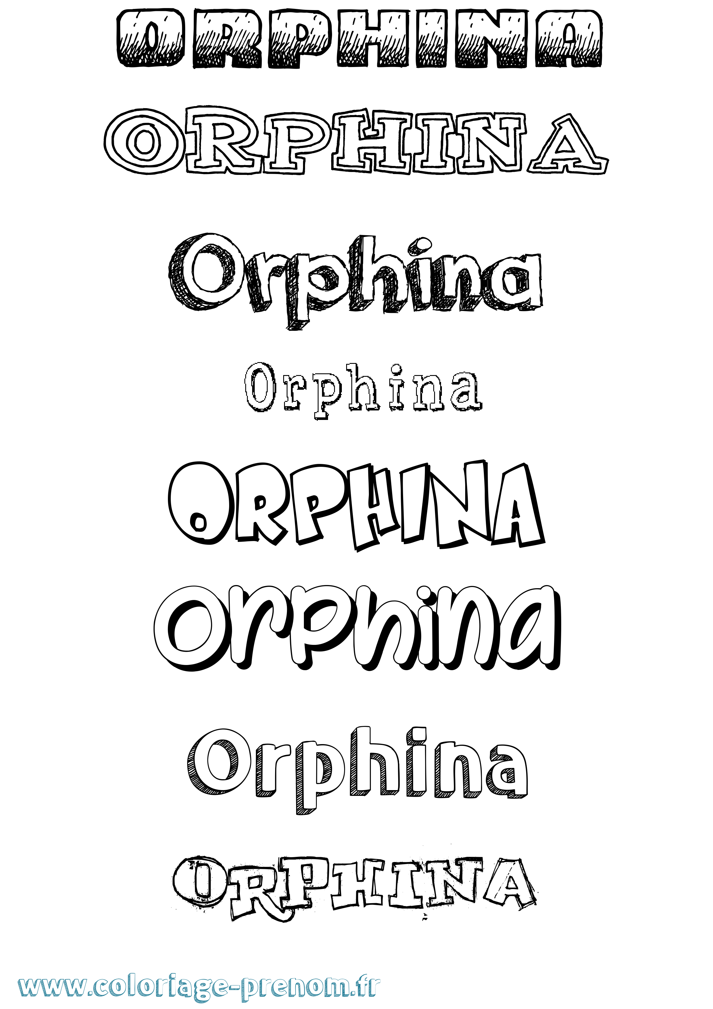 Coloriage Orphina Dessiné Coloriage prénom Orphina Dessiné