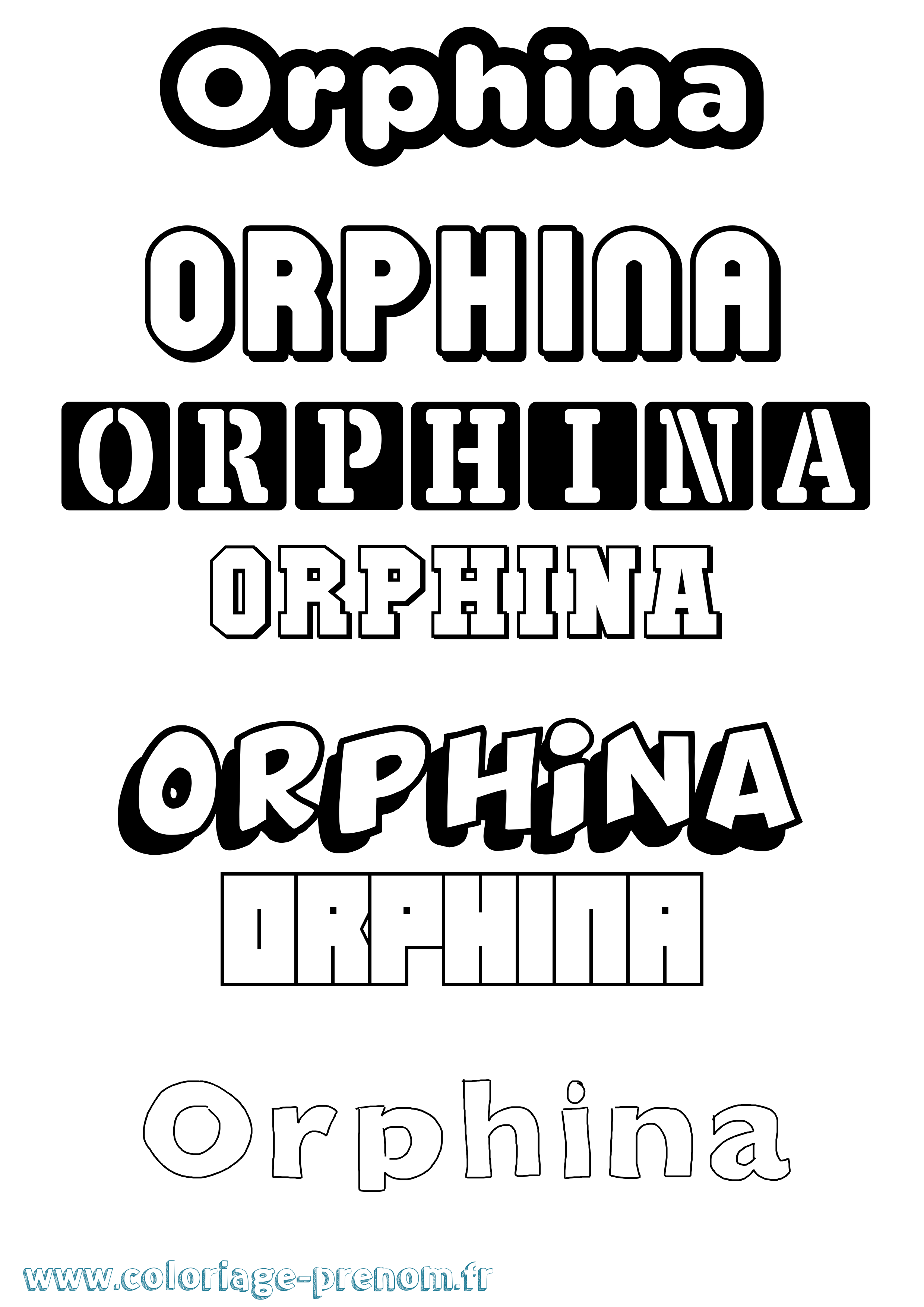 Coloriage Orphina Simple Coloriage prénom Orphina Simple