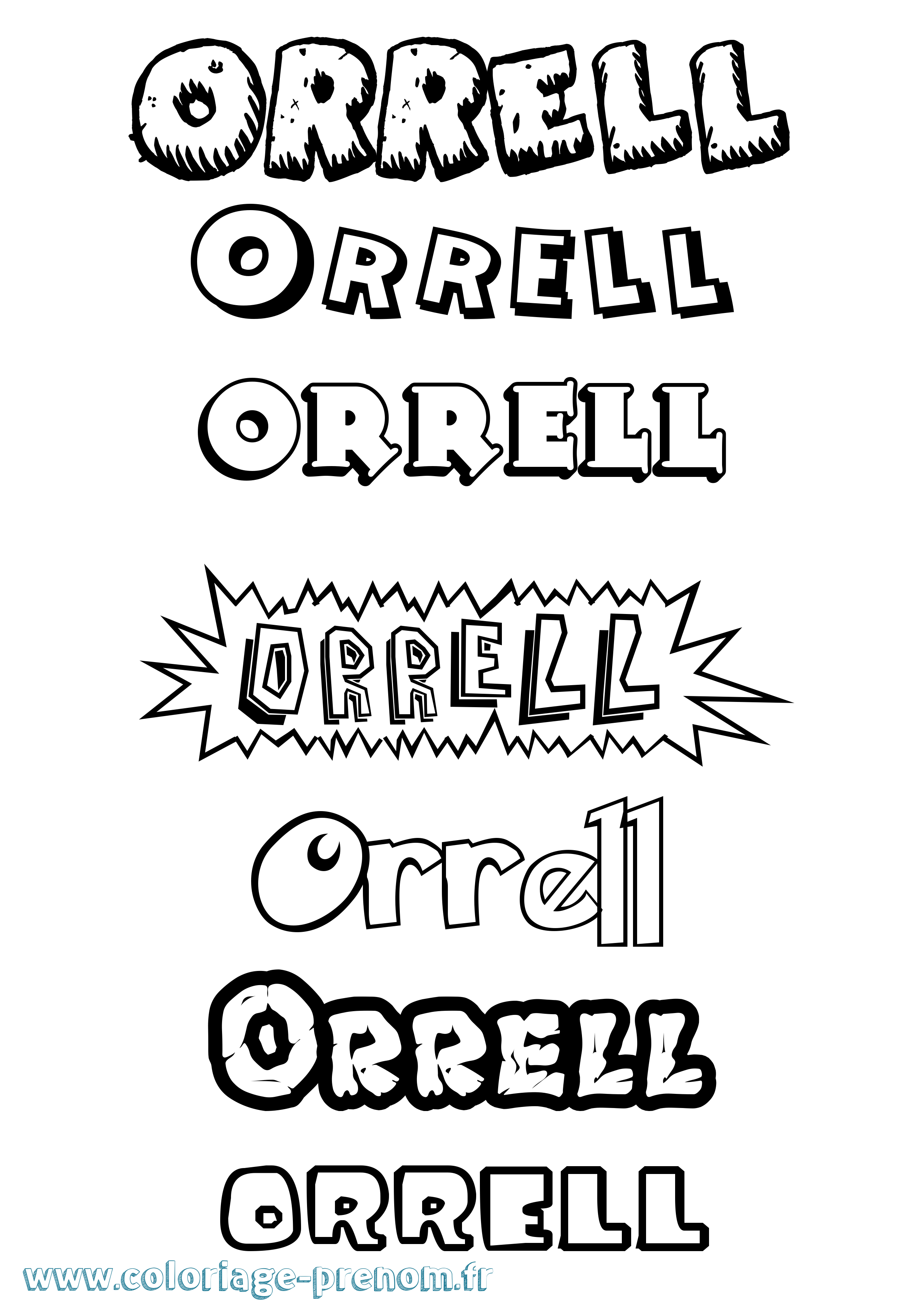 Coloriage Orrell Dessin Animé Coloriage prénom Orrell Dessin Animé