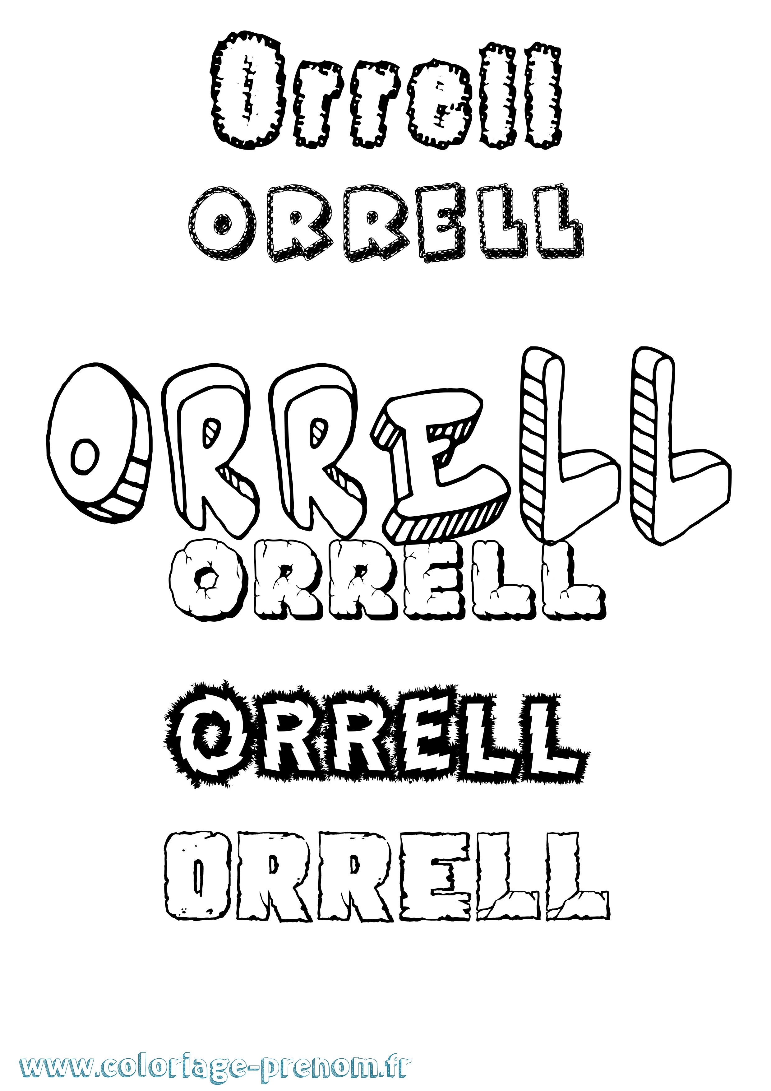 Coloriage Orrell Destructuré Coloriage prénom Orrell Destructuré