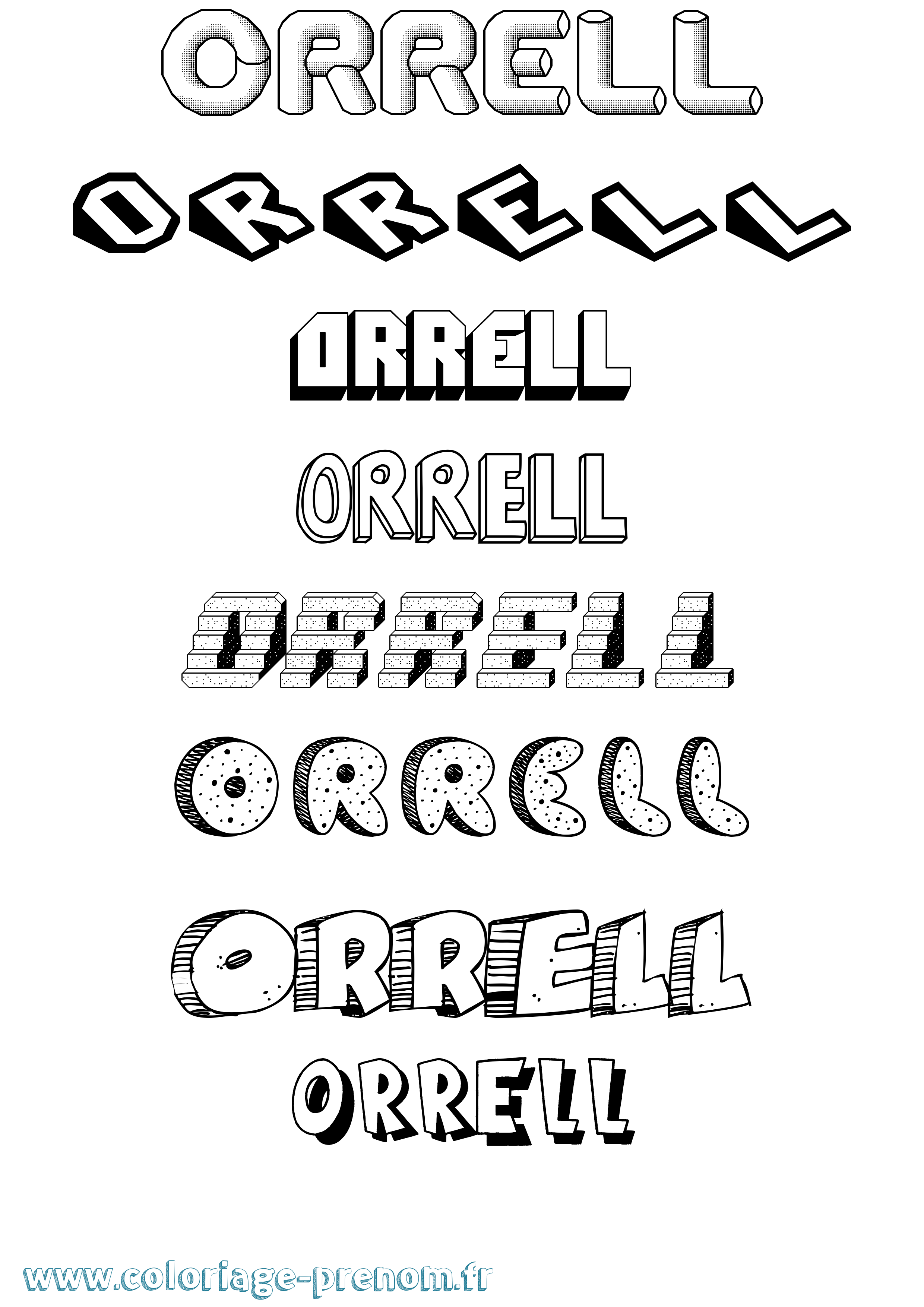 Coloriage Orrell Effet 3D Coloriage prénom Orrell Effet 3D
