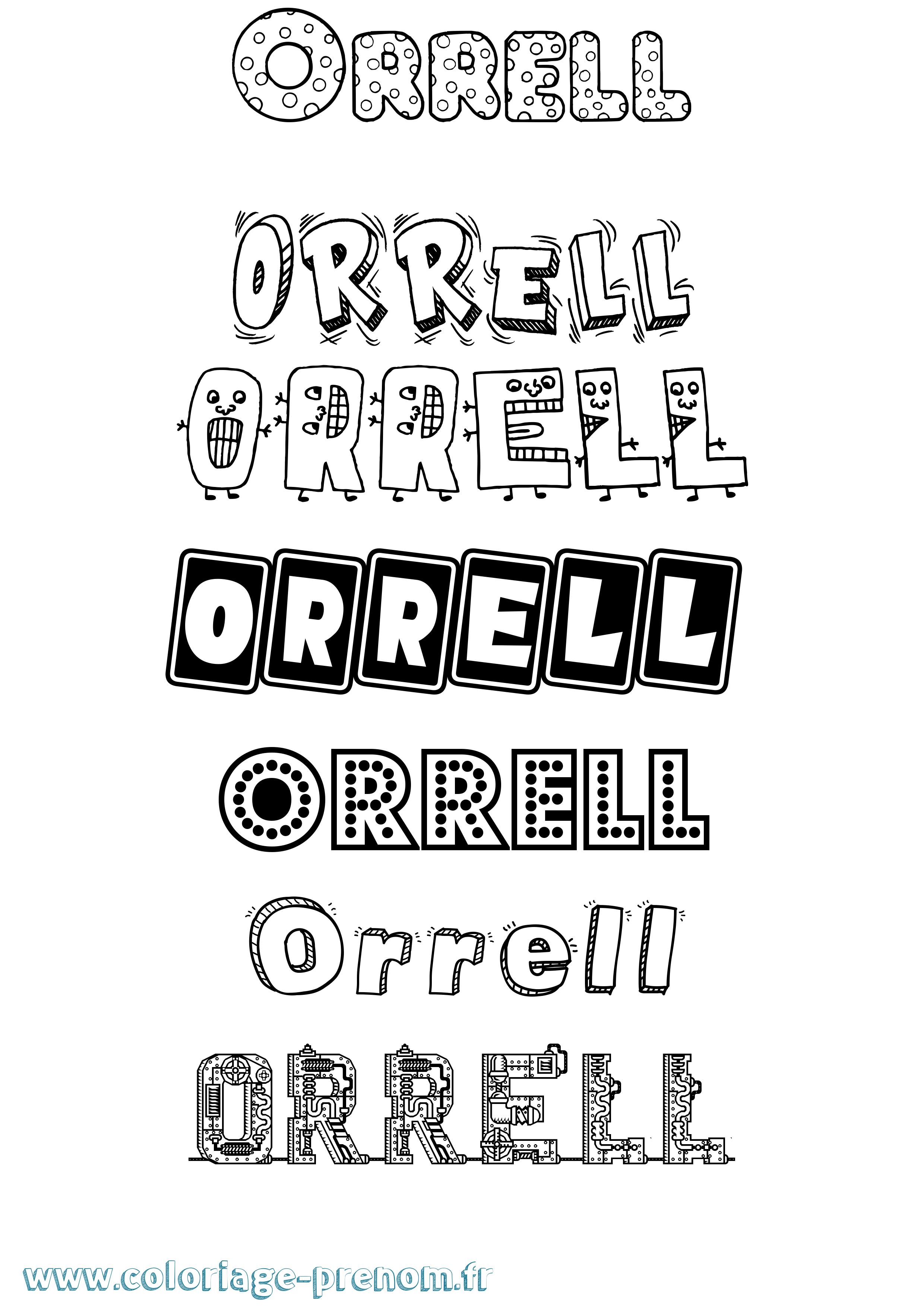 Coloriage Orrell Fun Coloriage prénom Orrell Fun