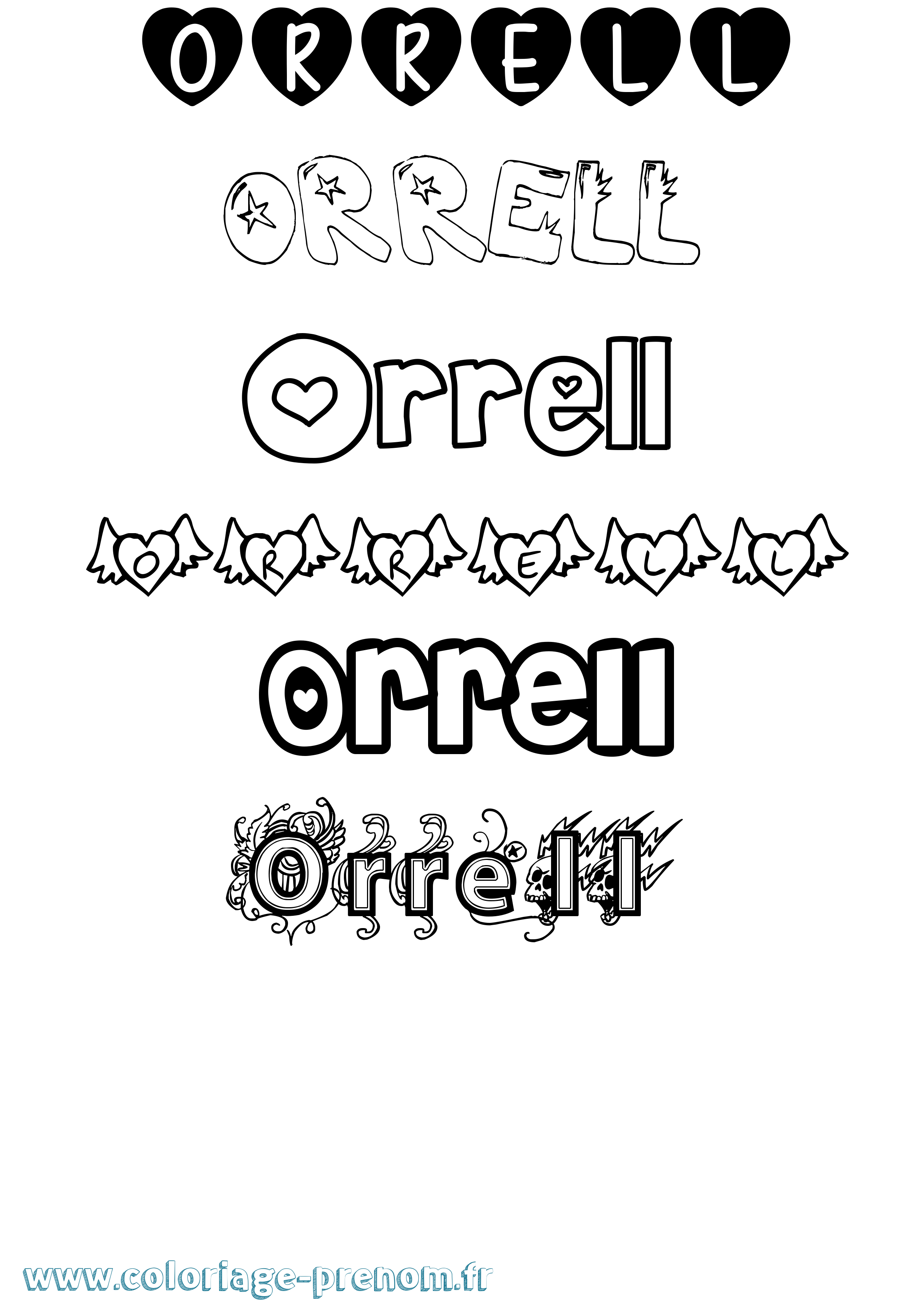 Coloriage Orrell Girly Coloriage prénom Orrell Girly