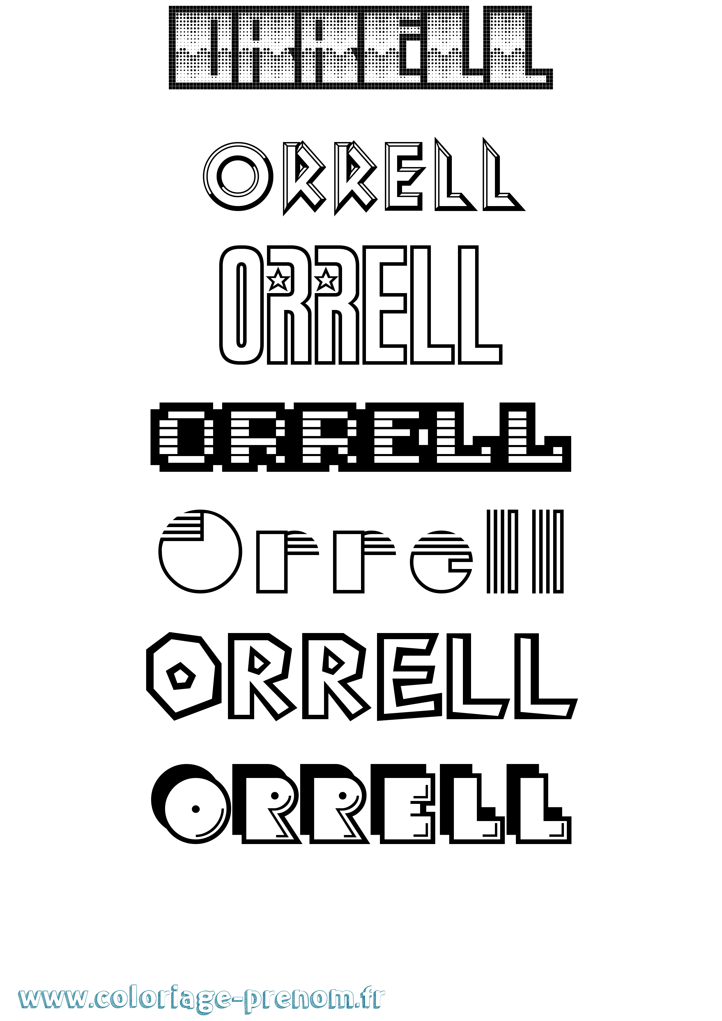 Coloriage Orrell Jeux Vidéos Coloriage prénom Orrell Jeux Vidéos