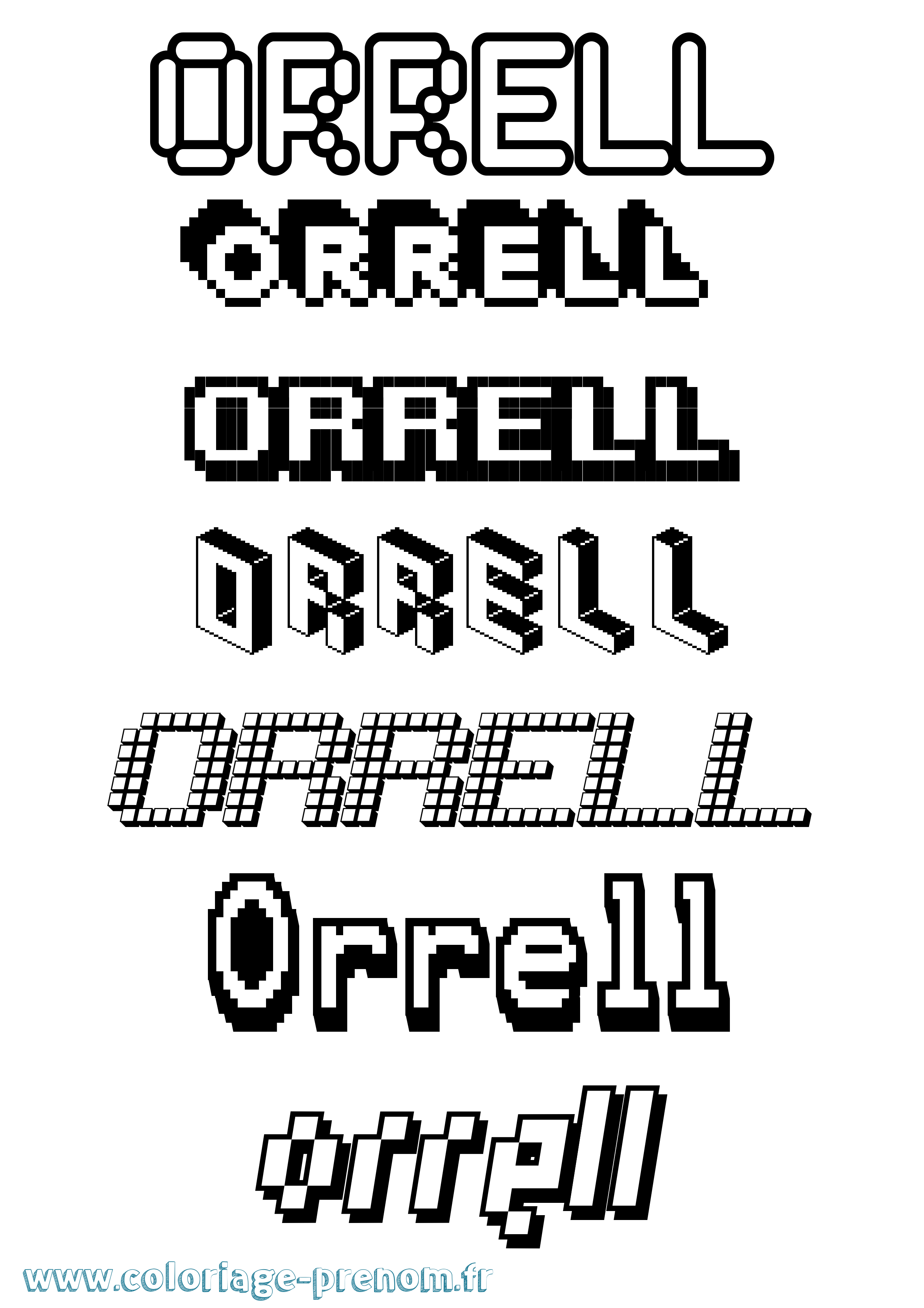 Coloriage Orrell Pixel Coloriage prénom Orrell Pixel