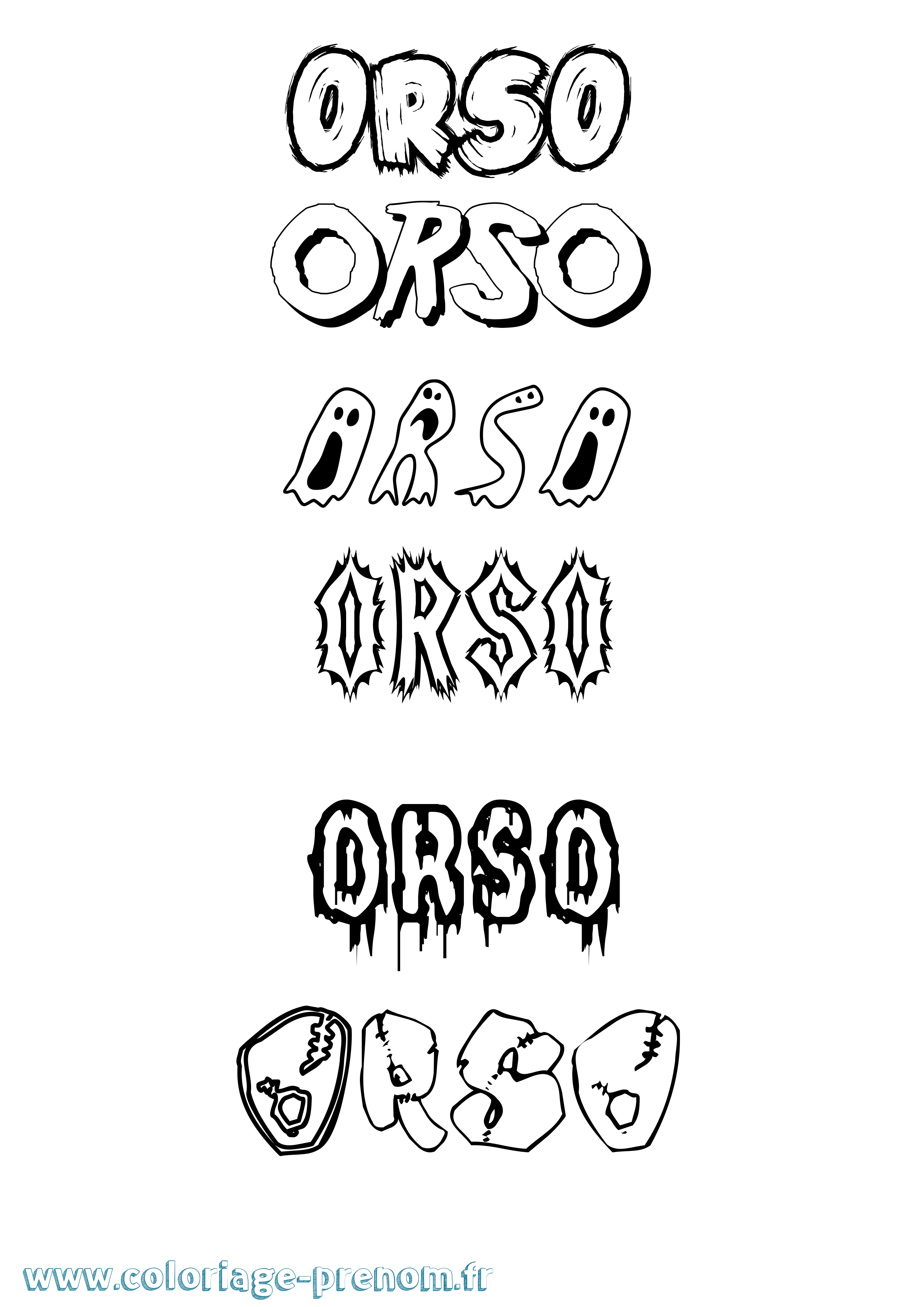 Coloriage Orso Frisson Coloriage prénom Orso Frisson