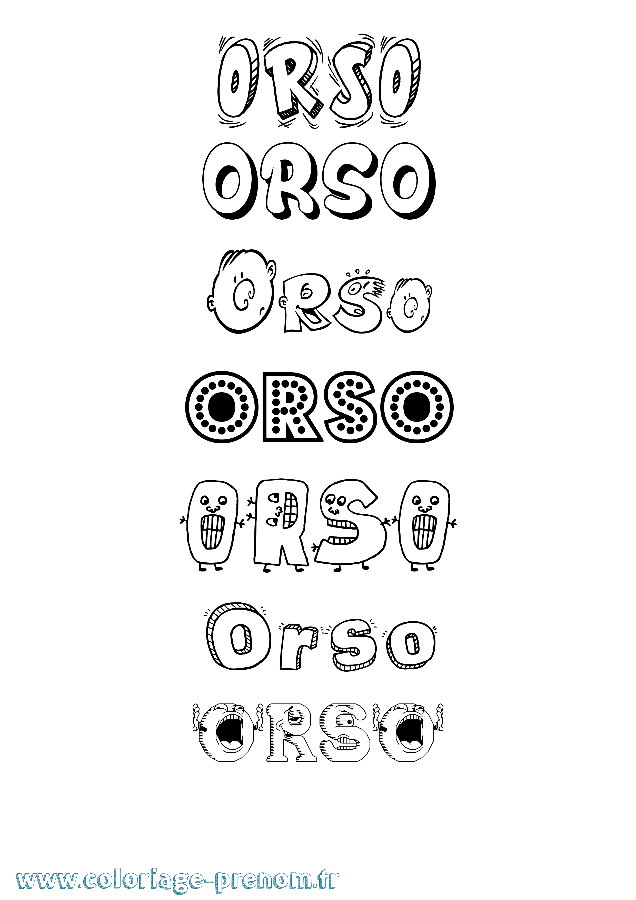 Coloriage Orso Fun Coloriage prénom Orso Fun