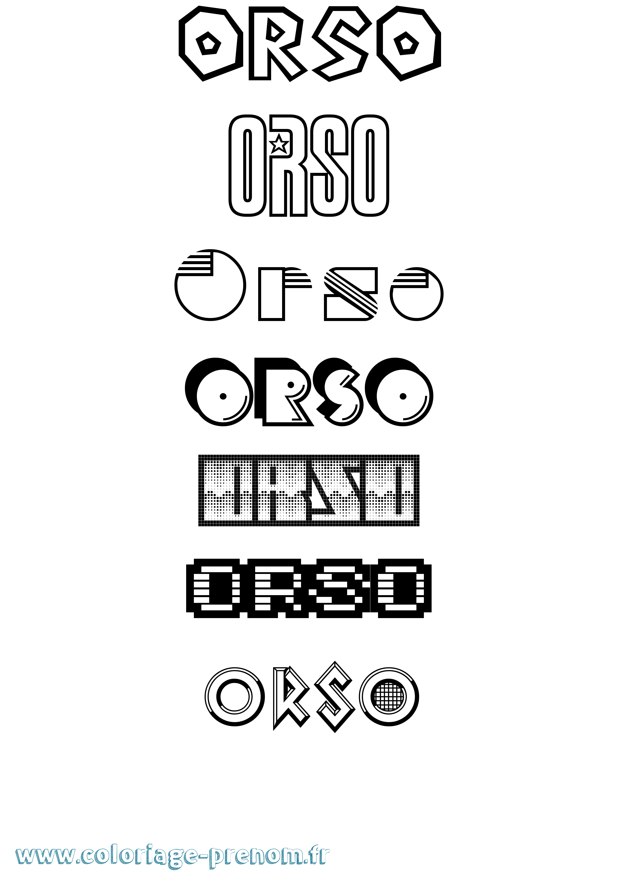 Coloriage Orso Jeux Vidéos Coloriage prénom Orso Jeux Vidéos