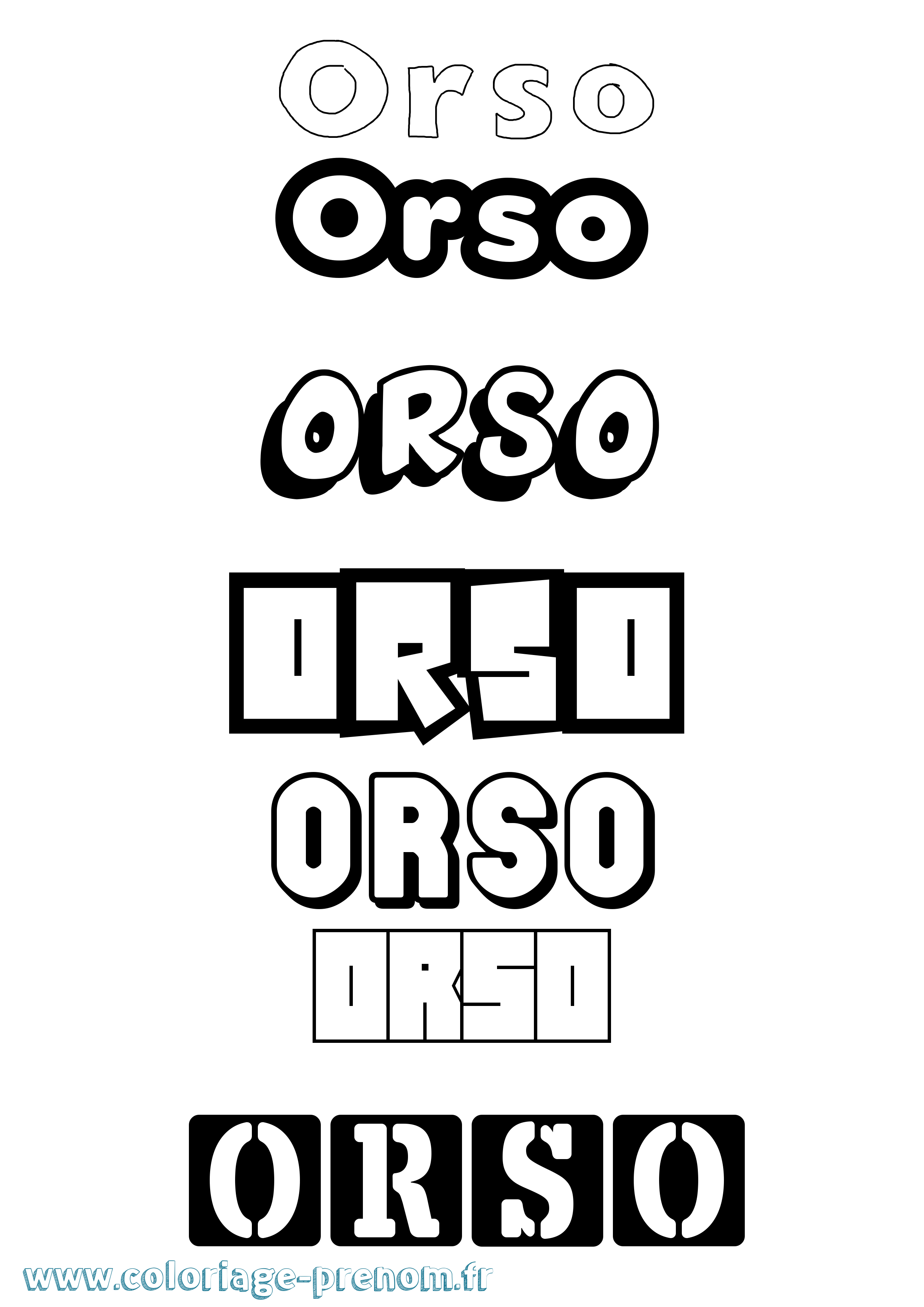 Coloriage Orso Simple Coloriage prénom Orso Simple