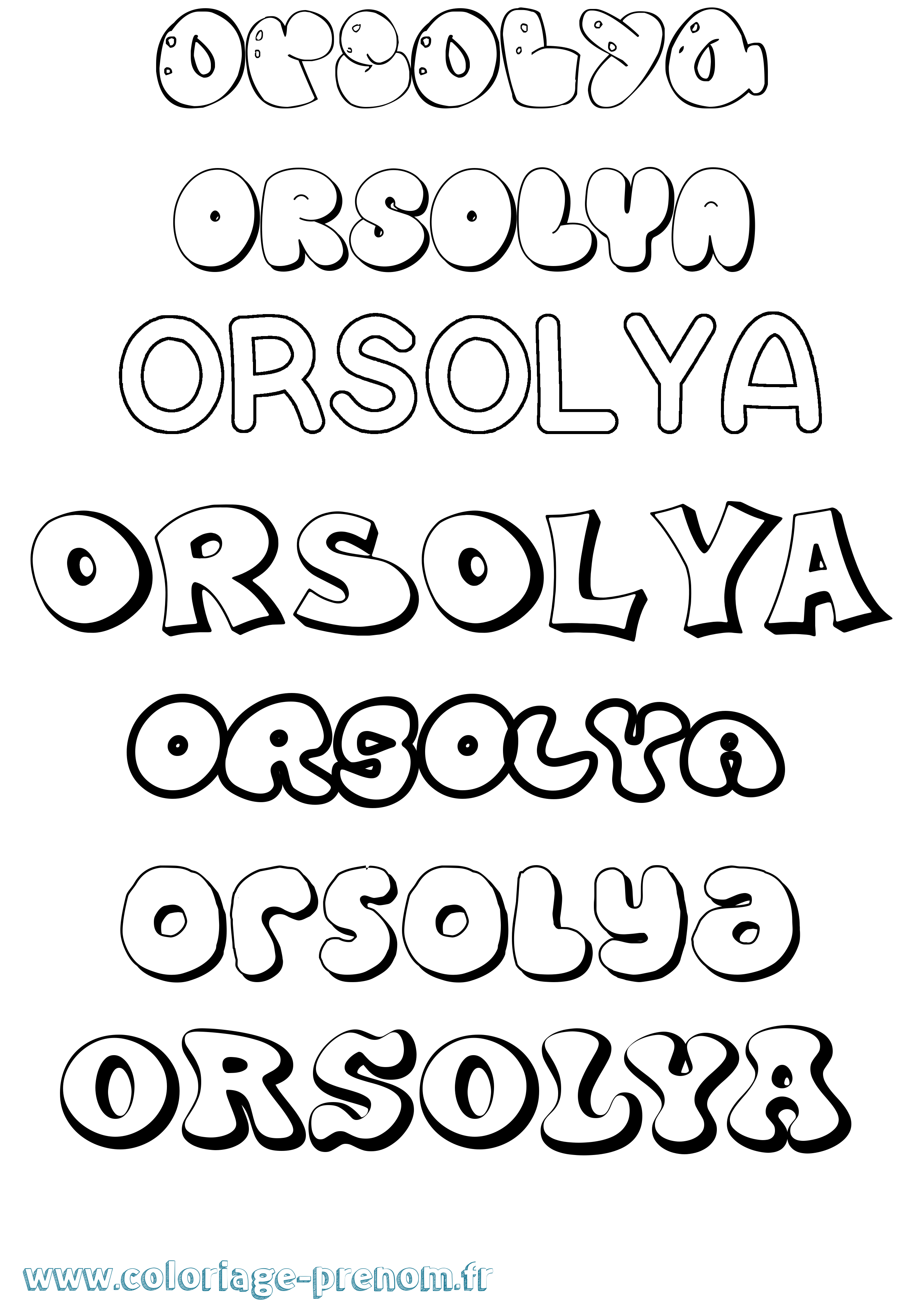Coloriage Orsolya Bubble Coloriage prénom Orsolya Bubble
