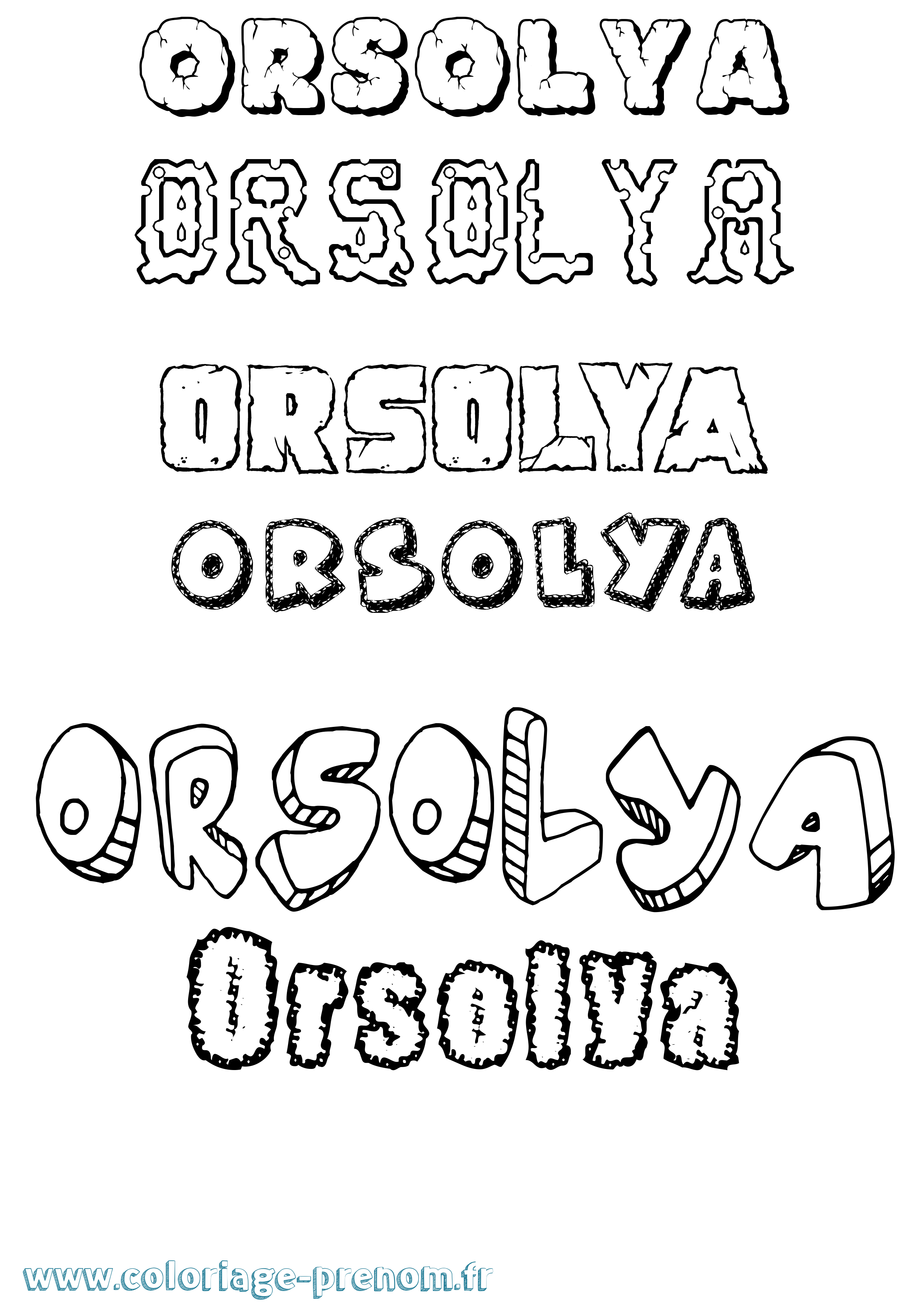 Coloriage Orsolya Destructuré Coloriage prénom Orsolya Destructuré