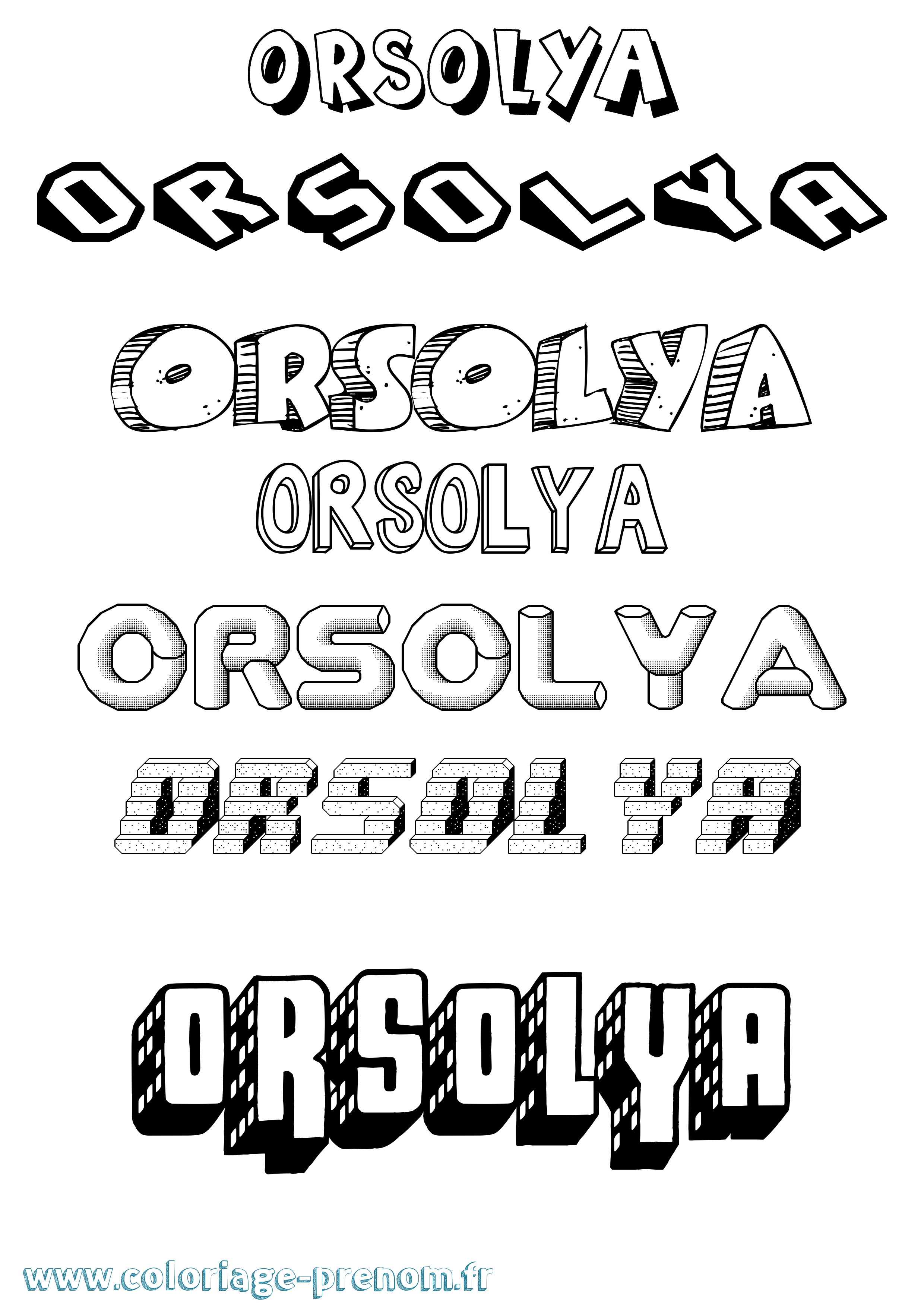 Coloriage Orsolya Effet 3D Coloriage prénom Orsolya Effet 3D