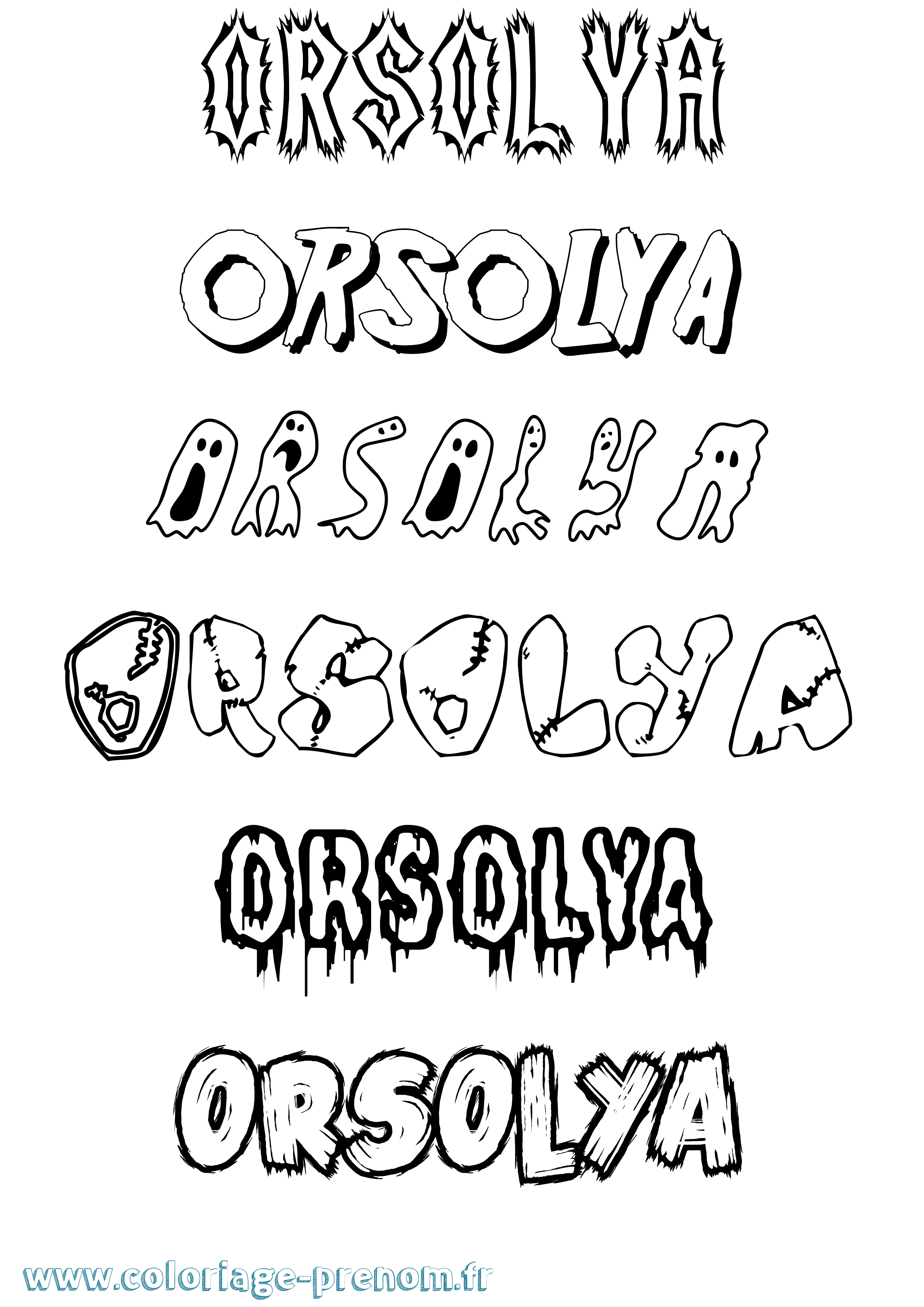 Coloriage Orsolya Frisson Coloriage prénom Orsolya Frisson