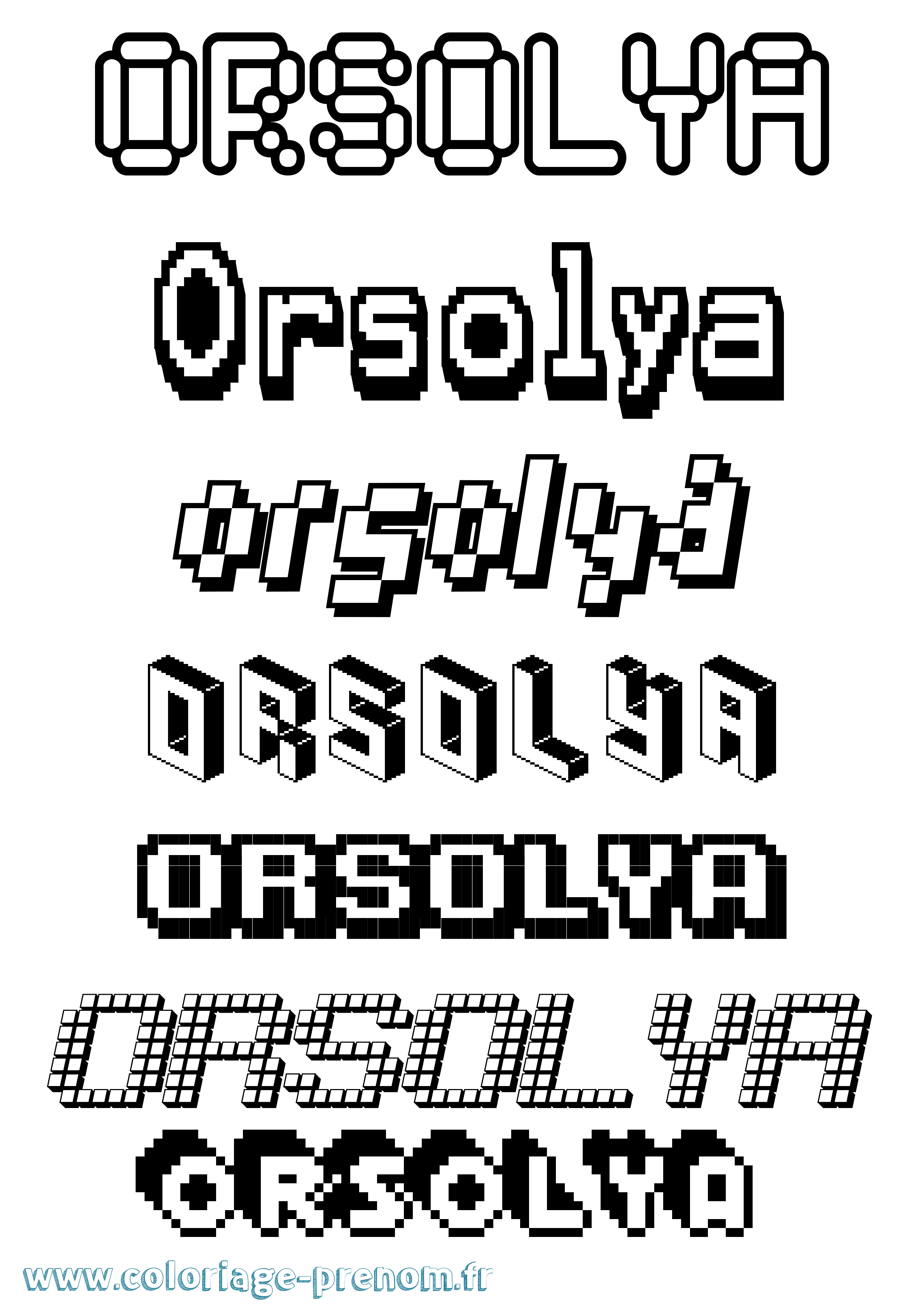 Coloriage Orsolya Pixel Coloriage prénom Orsolya Pixel