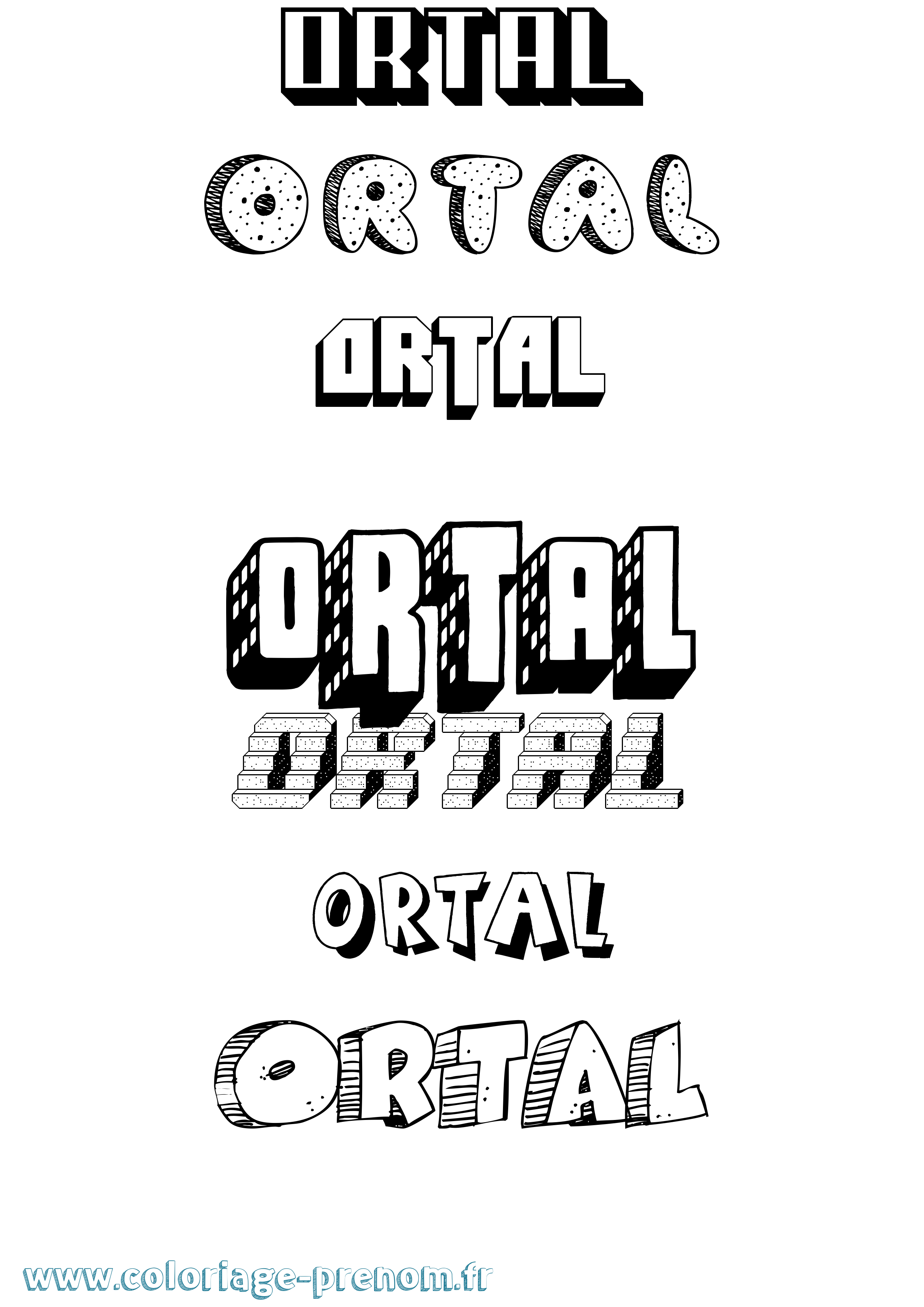 Coloriage Ortal Effet 3D Coloriage prénom Ortal Effet 3D