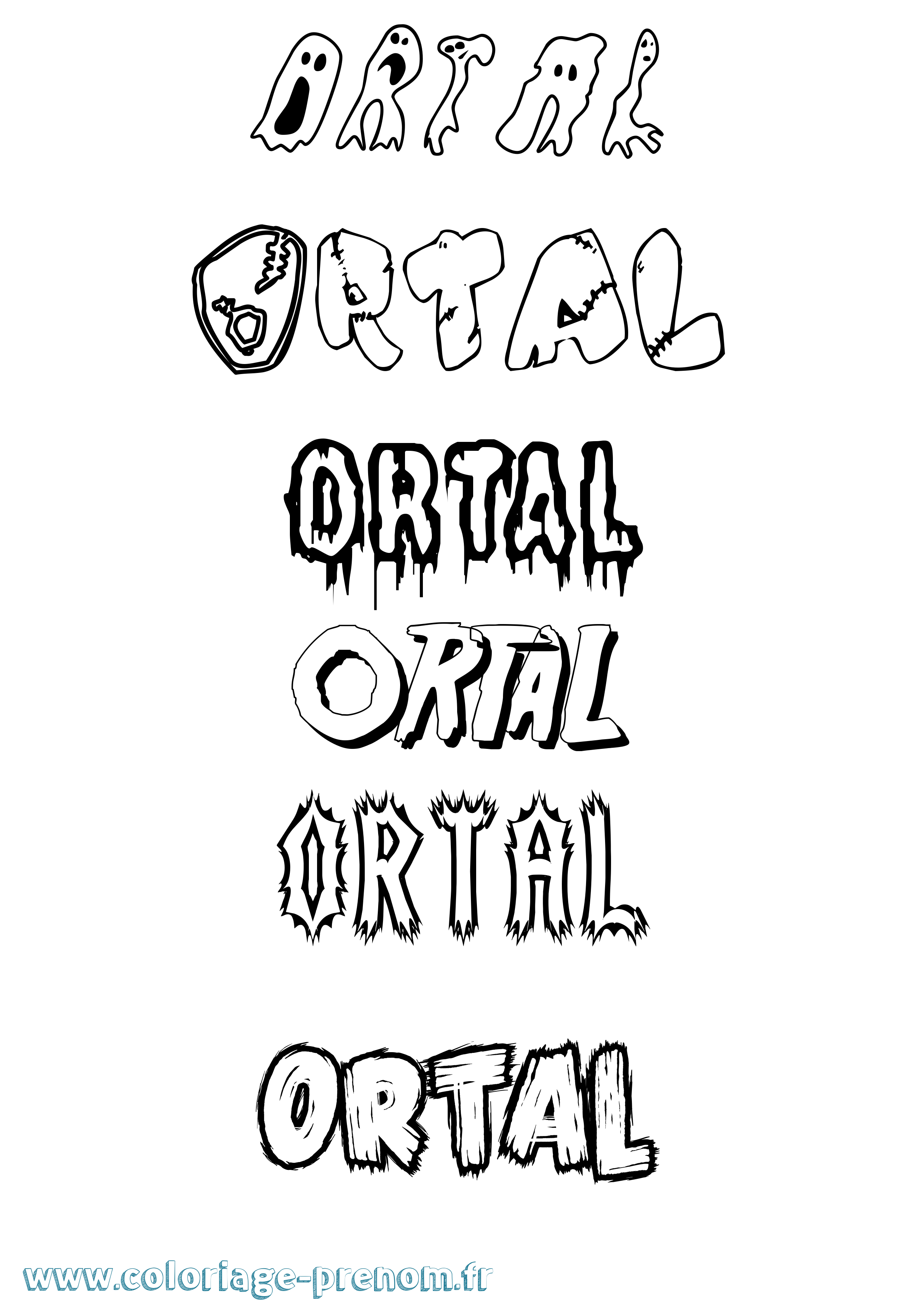 Coloriage Ortal Frisson Coloriage prénom Ortal Frisson