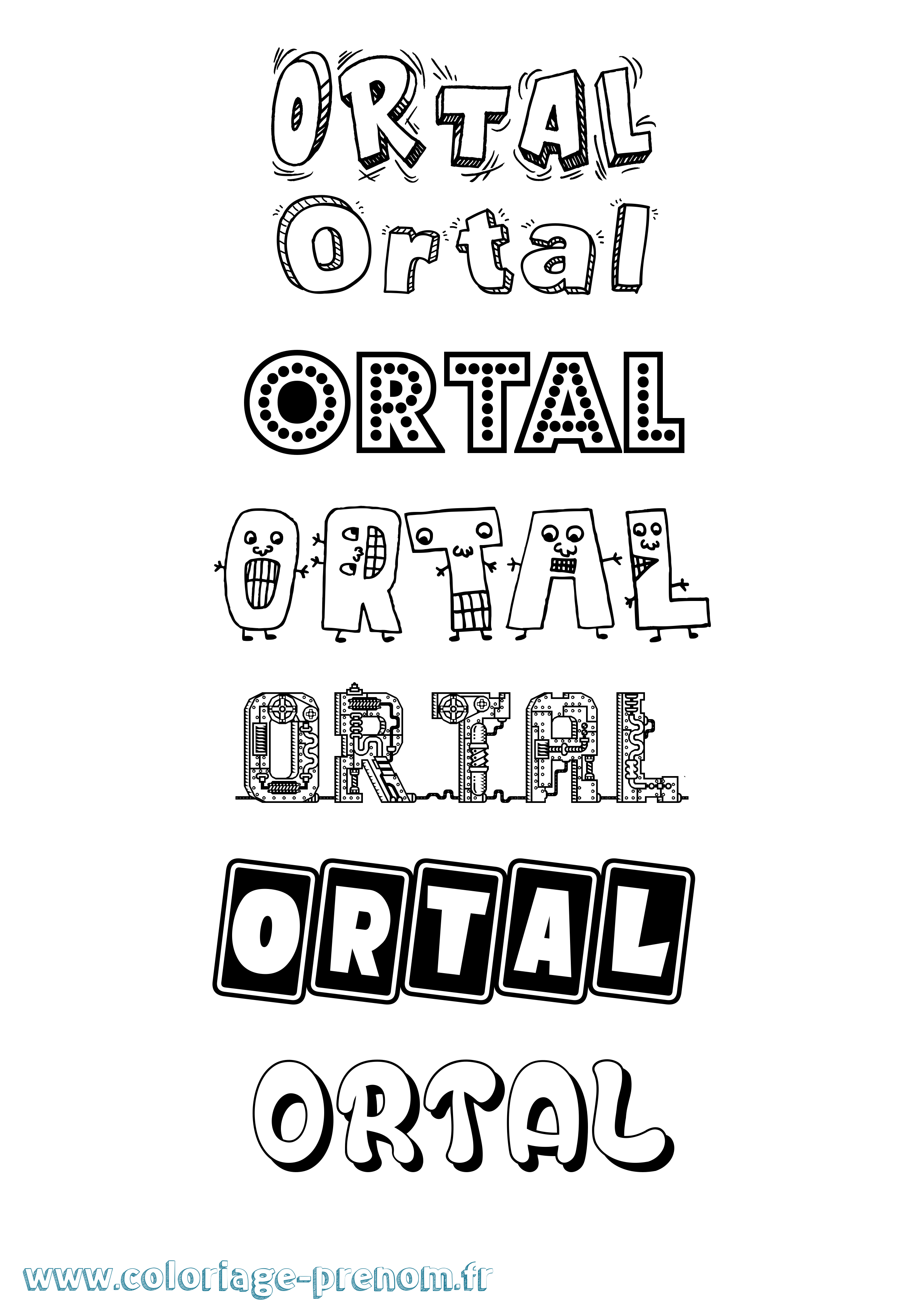 Coloriage Ortal Fun Coloriage prénom Ortal Fun