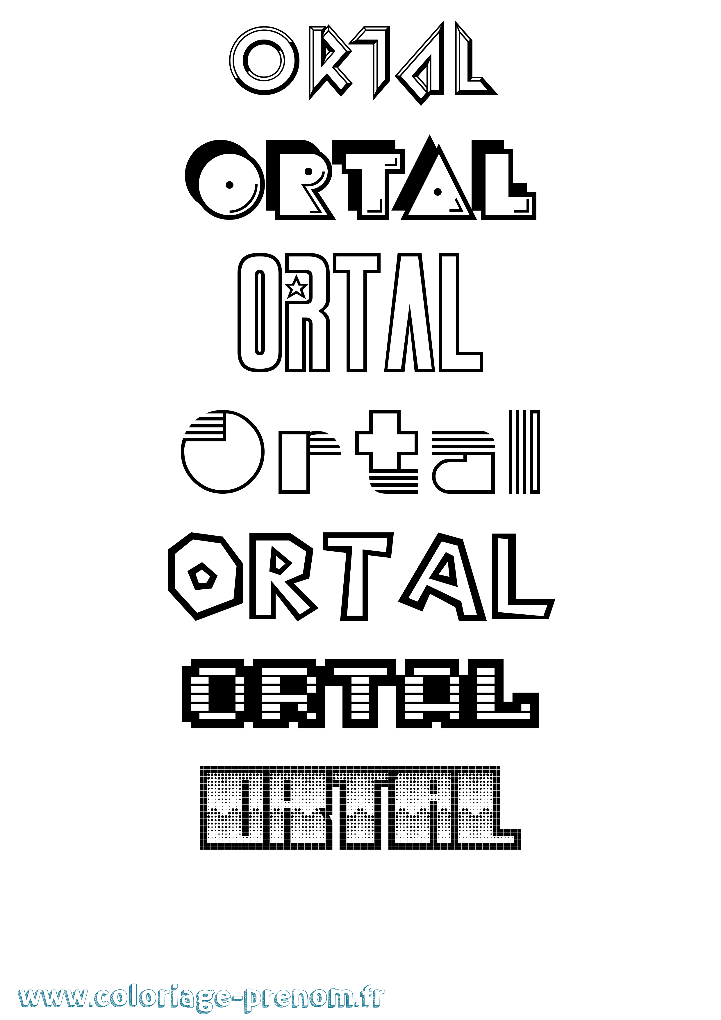 Coloriage Ortal Jeux Vidéos Coloriage prénom Ortal Jeux Vidéos