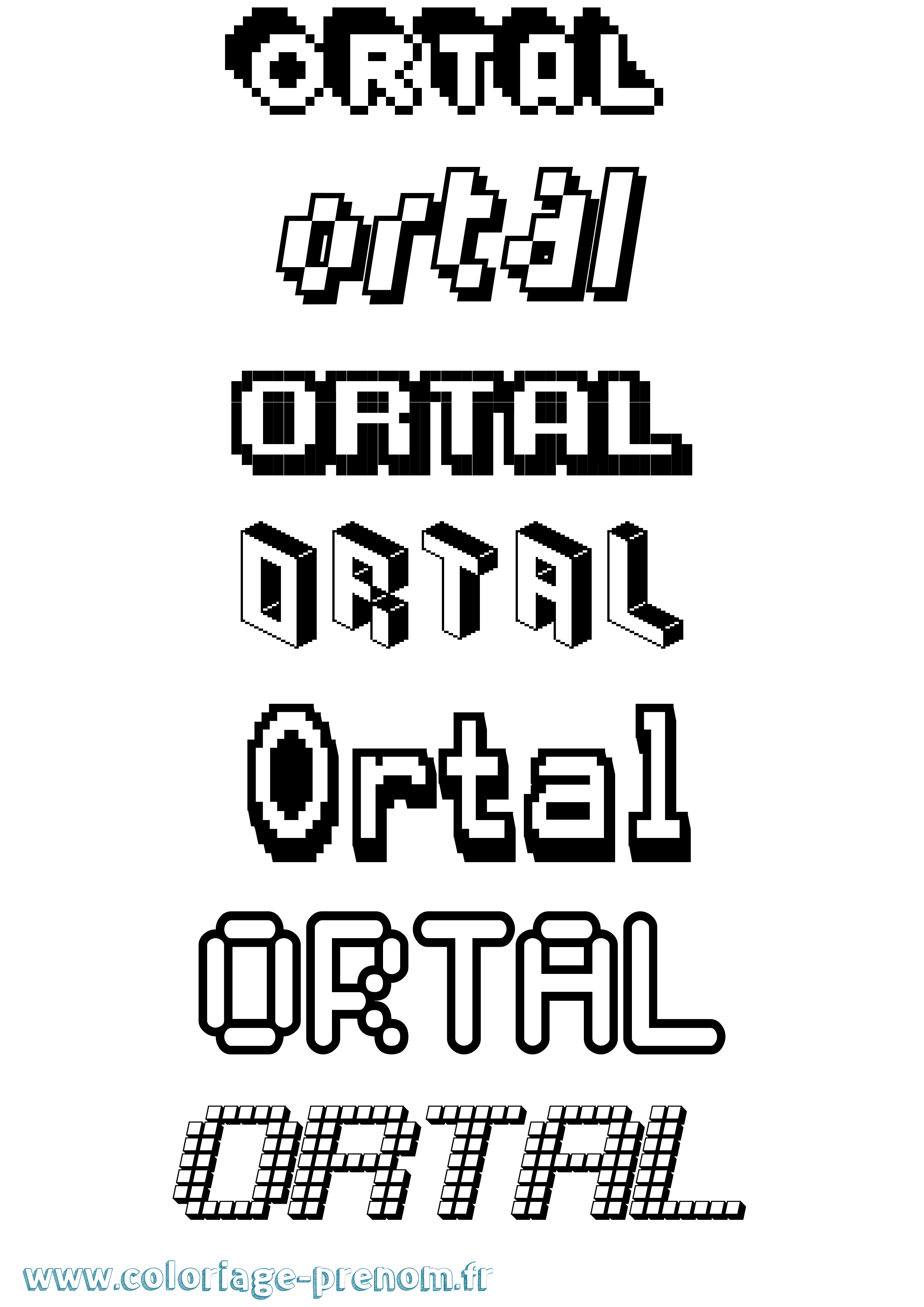 Coloriage Ortal Pixel Coloriage prénom Ortal Pixel