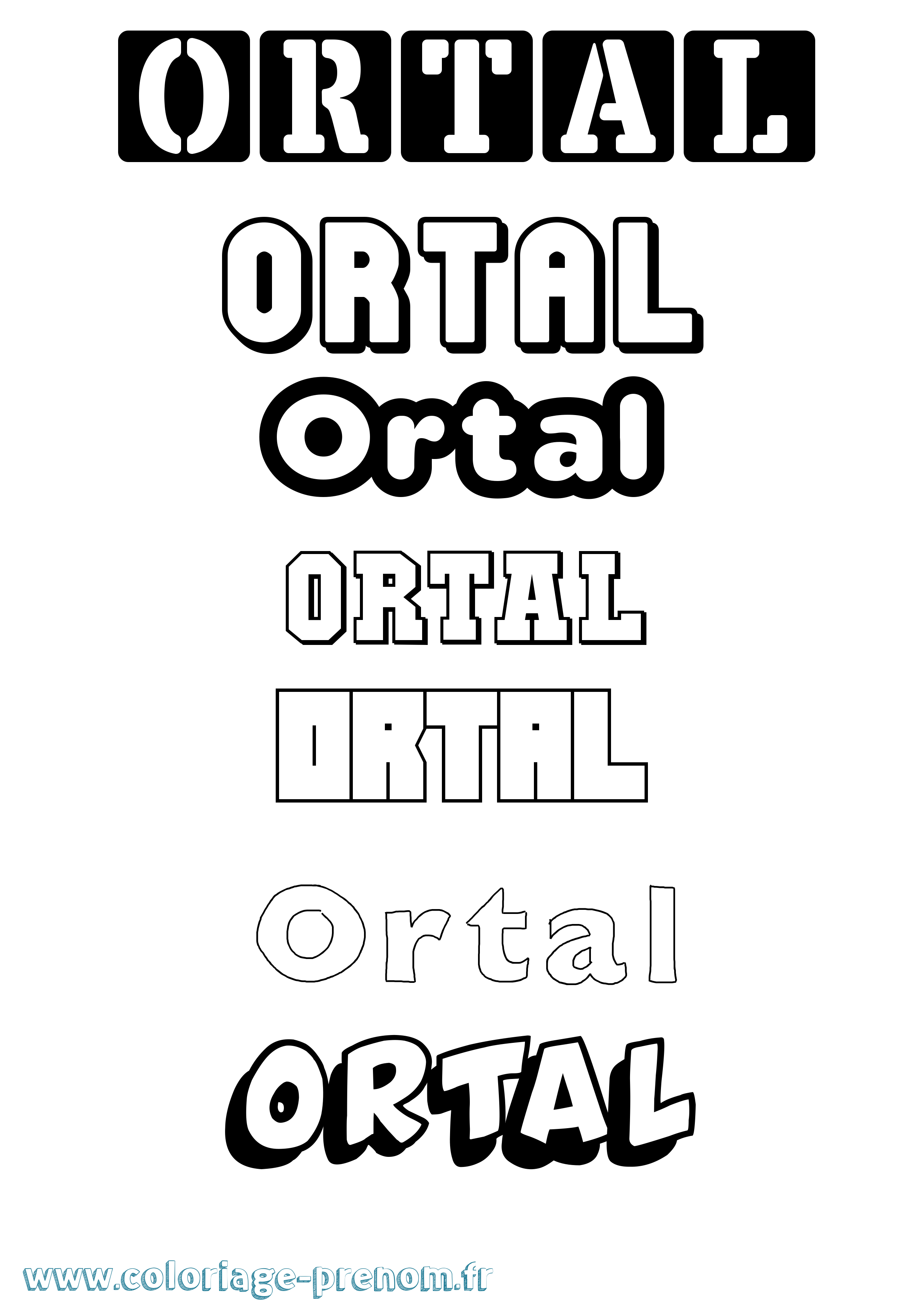 Coloriage Ortal Simple Coloriage prénom Ortal Simple
