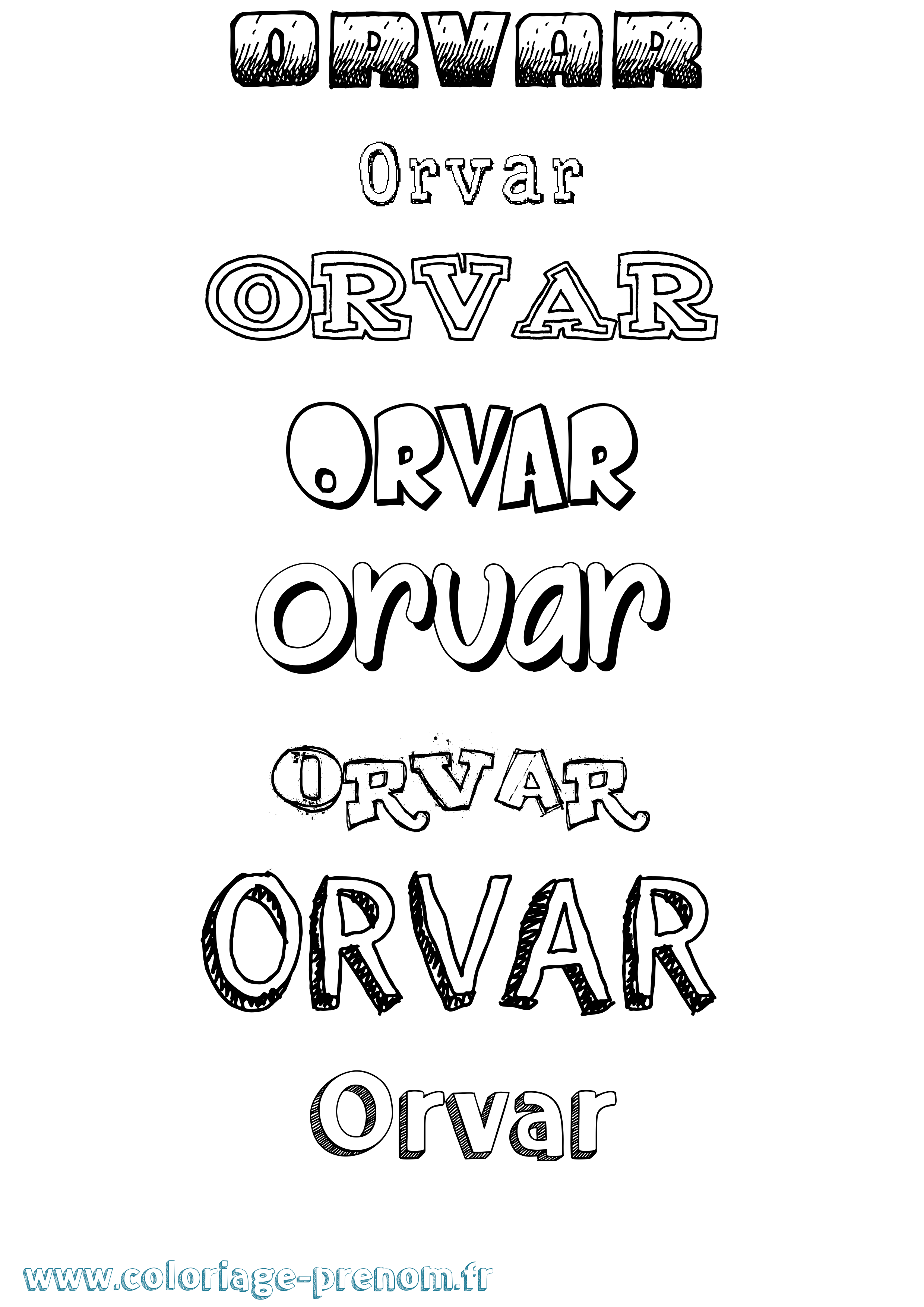Coloriage Orvar Dessiné Coloriage prénom Orvar Dessiné