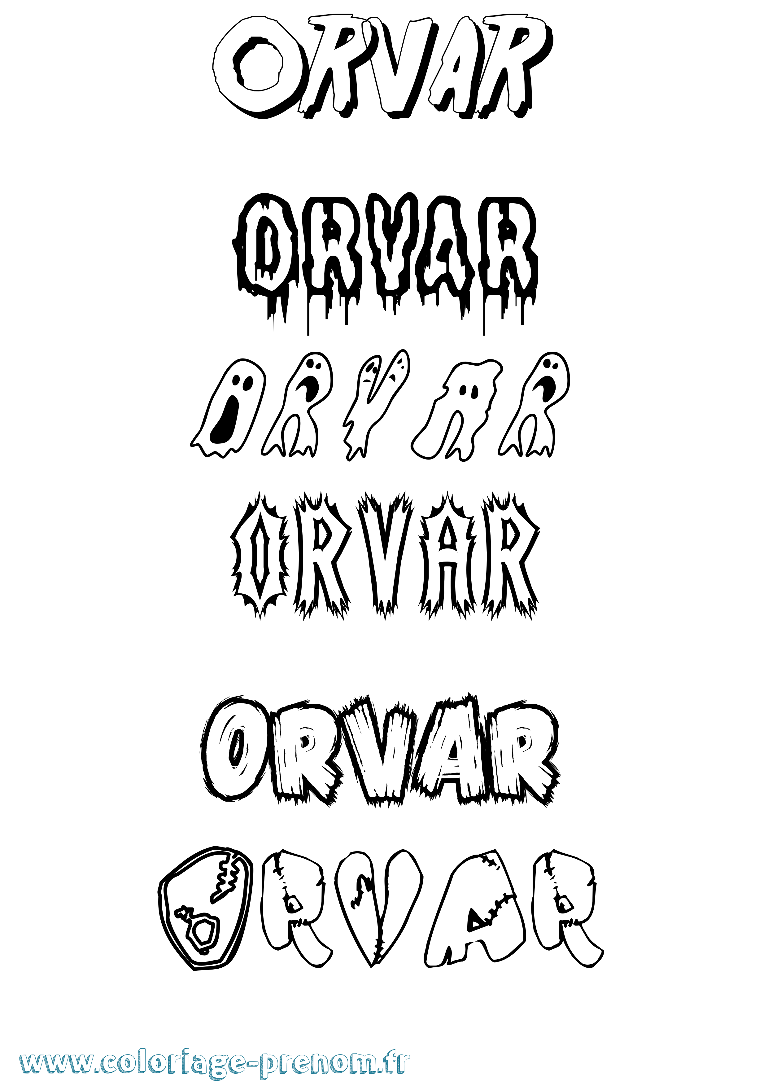 Coloriage Orvar Frisson Coloriage prénom Orvar Frisson