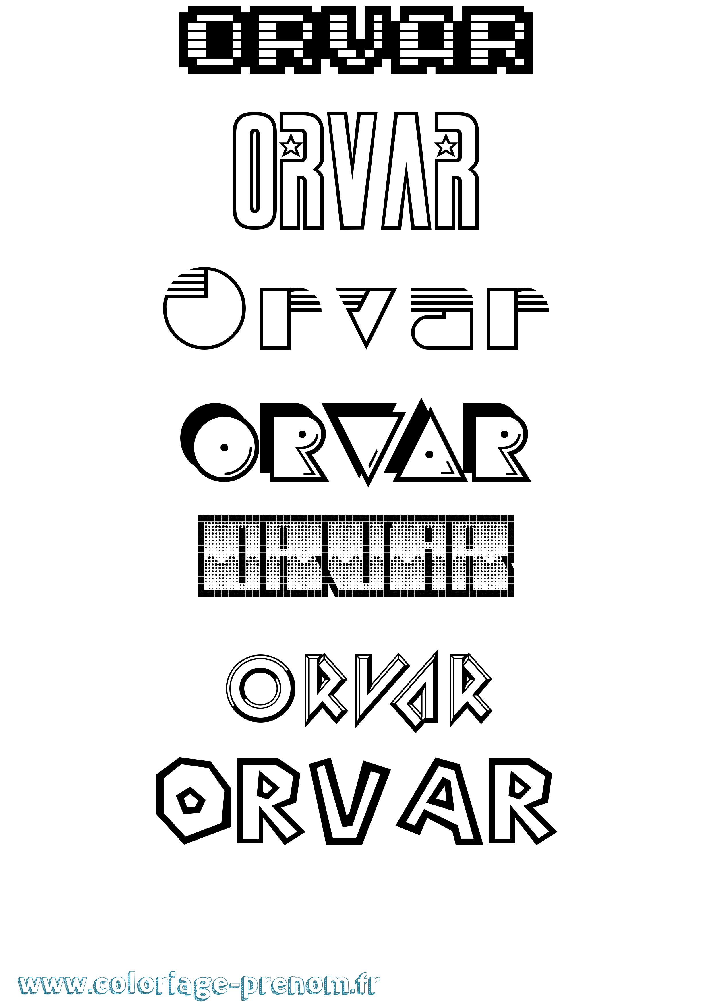 Coloriage Orvar Jeux Vidéos Coloriage prénom Orvar Jeux Vidéos