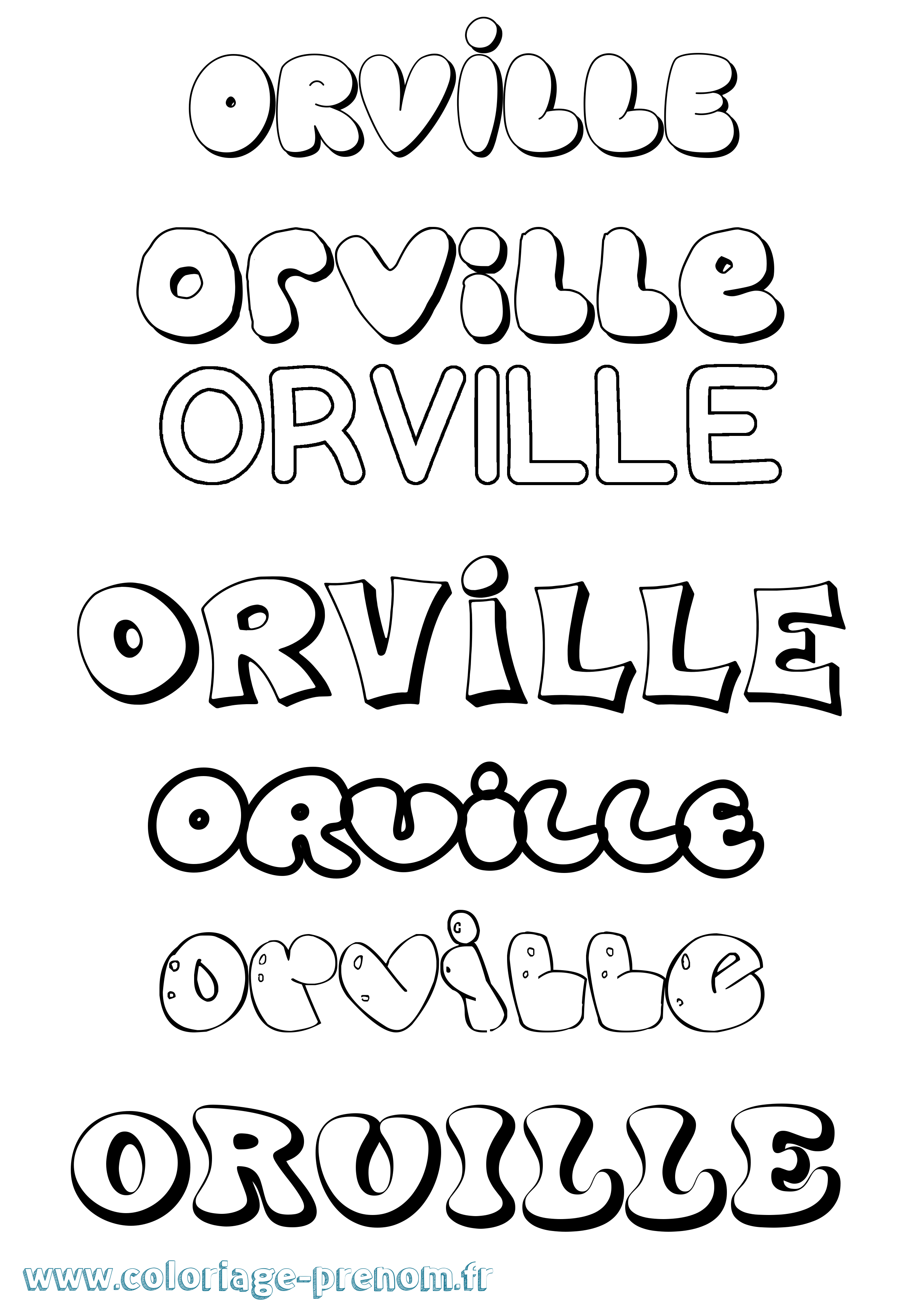 Coloriage Orville Bubble Coloriage prénom Orville Bubble