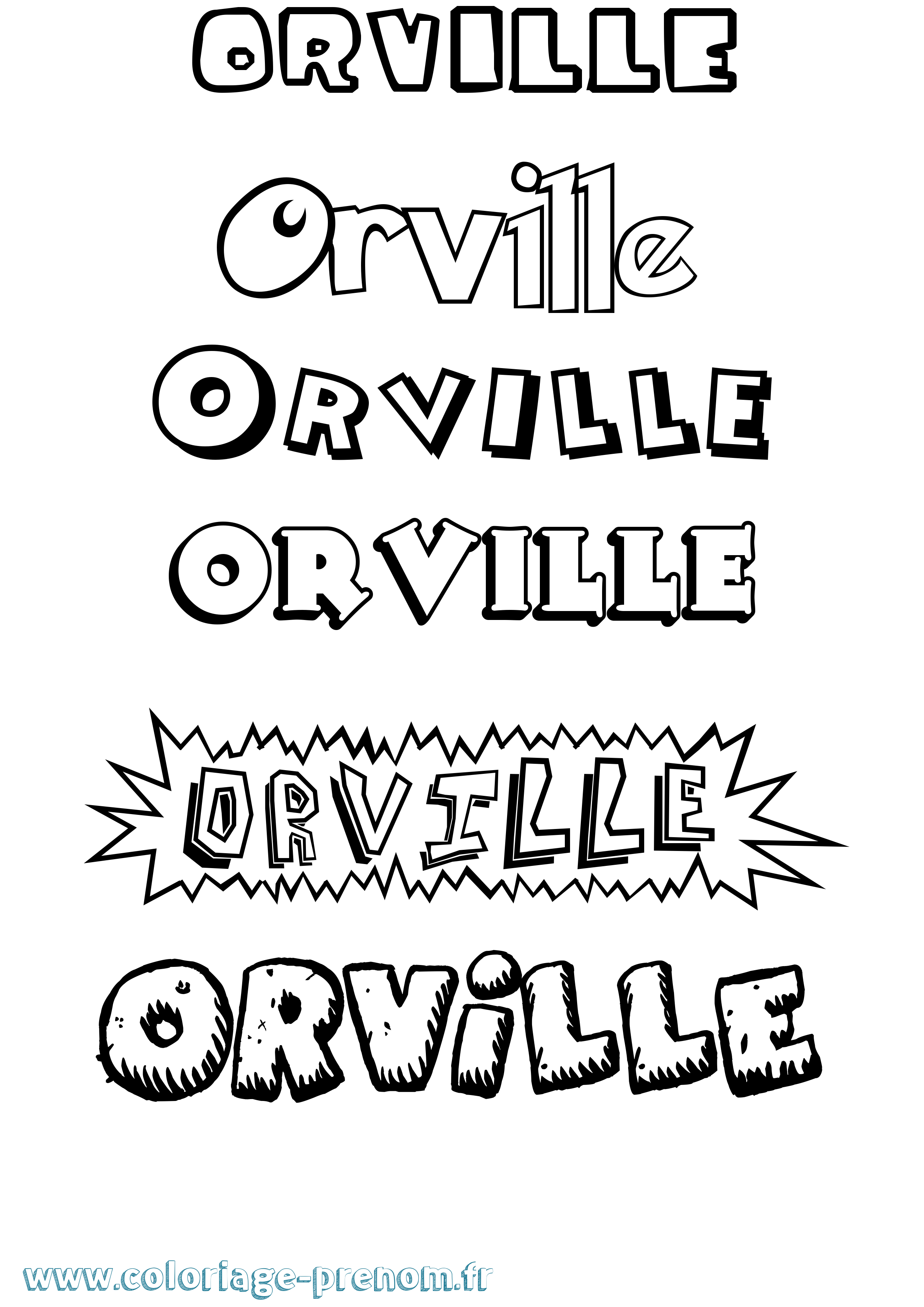 Coloriage Orville Dessin Animé Coloriage prénom Orville Dessin Animé