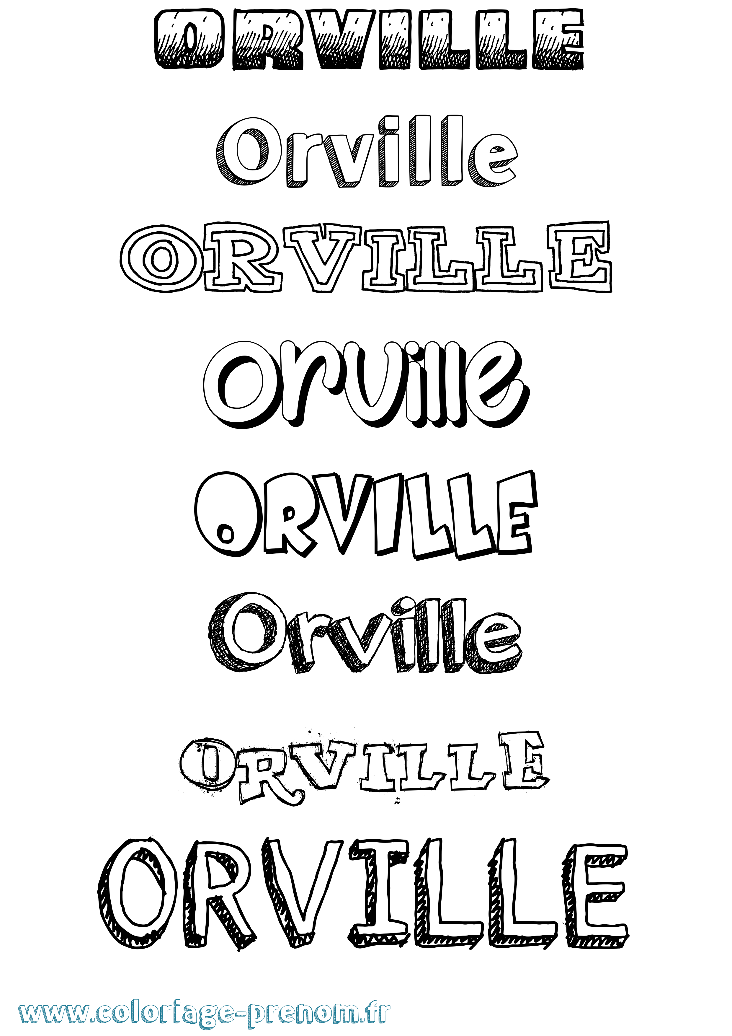 Coloriage Orville Dessiné Coloriage prénom Orville Dessiné