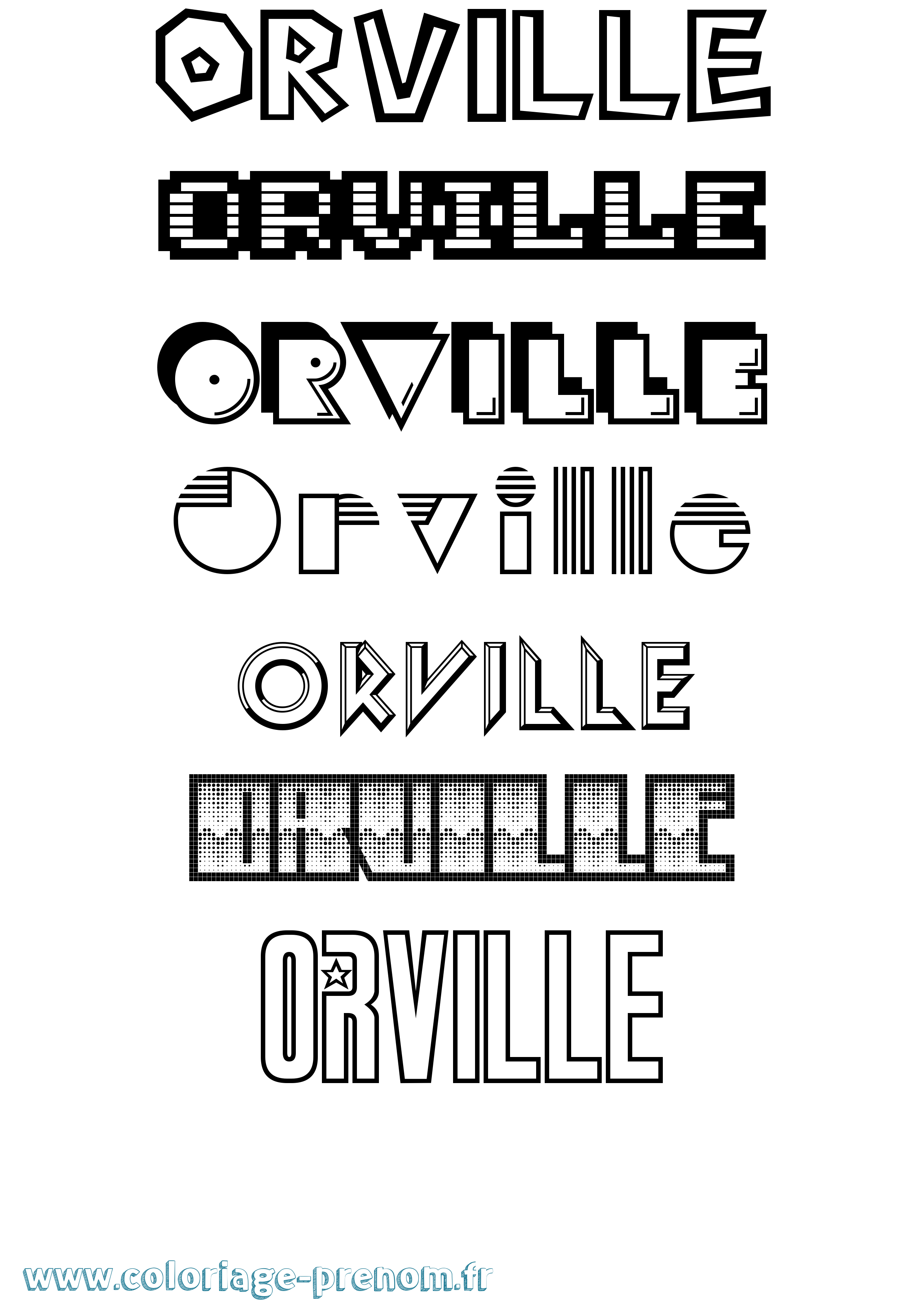 Coloriage Orville Jeux Vidéos Coloriage prénom Orville Jeux Vidéos