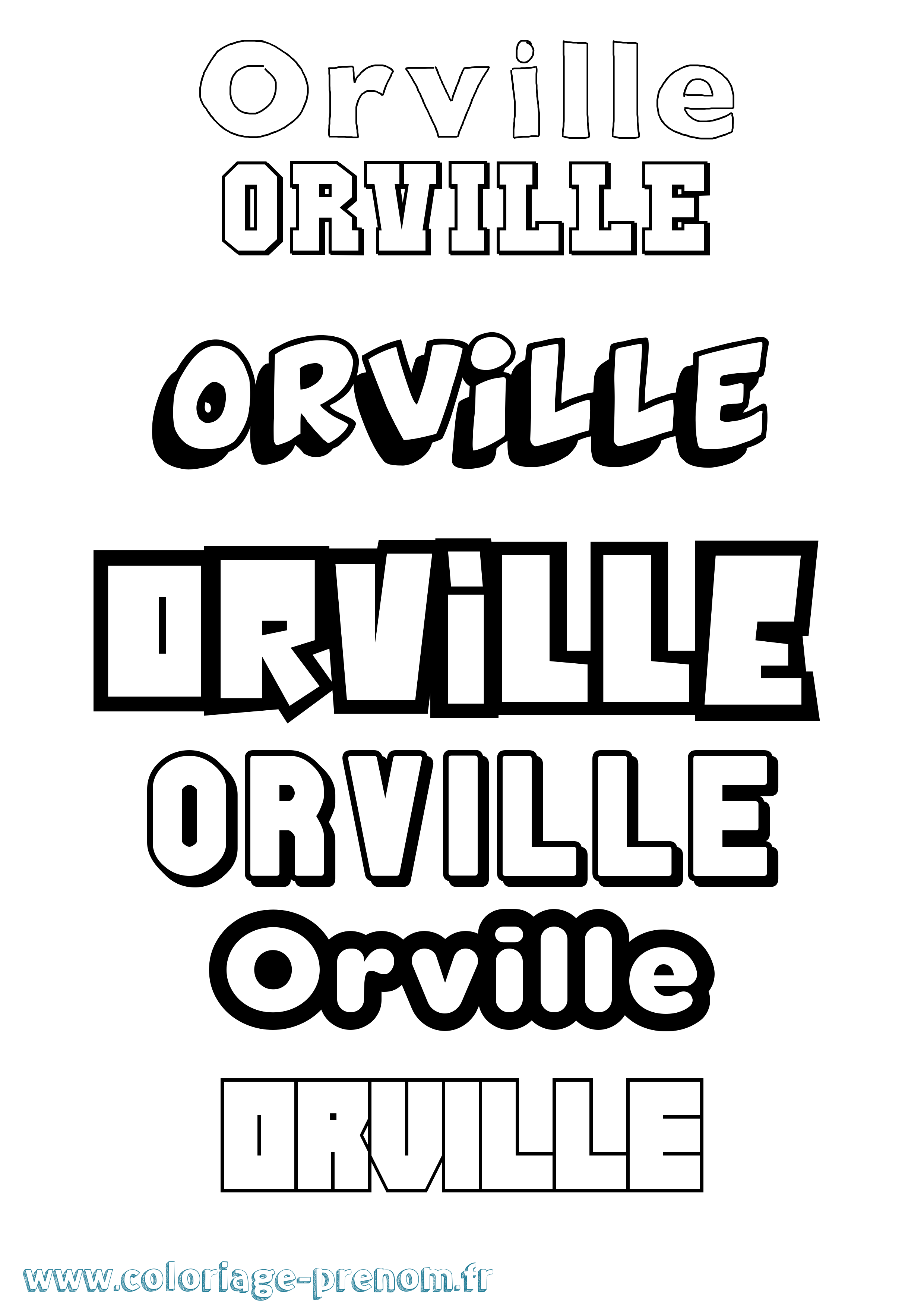 Coloriage Orville Simple Coloriage prénom Orville Simple