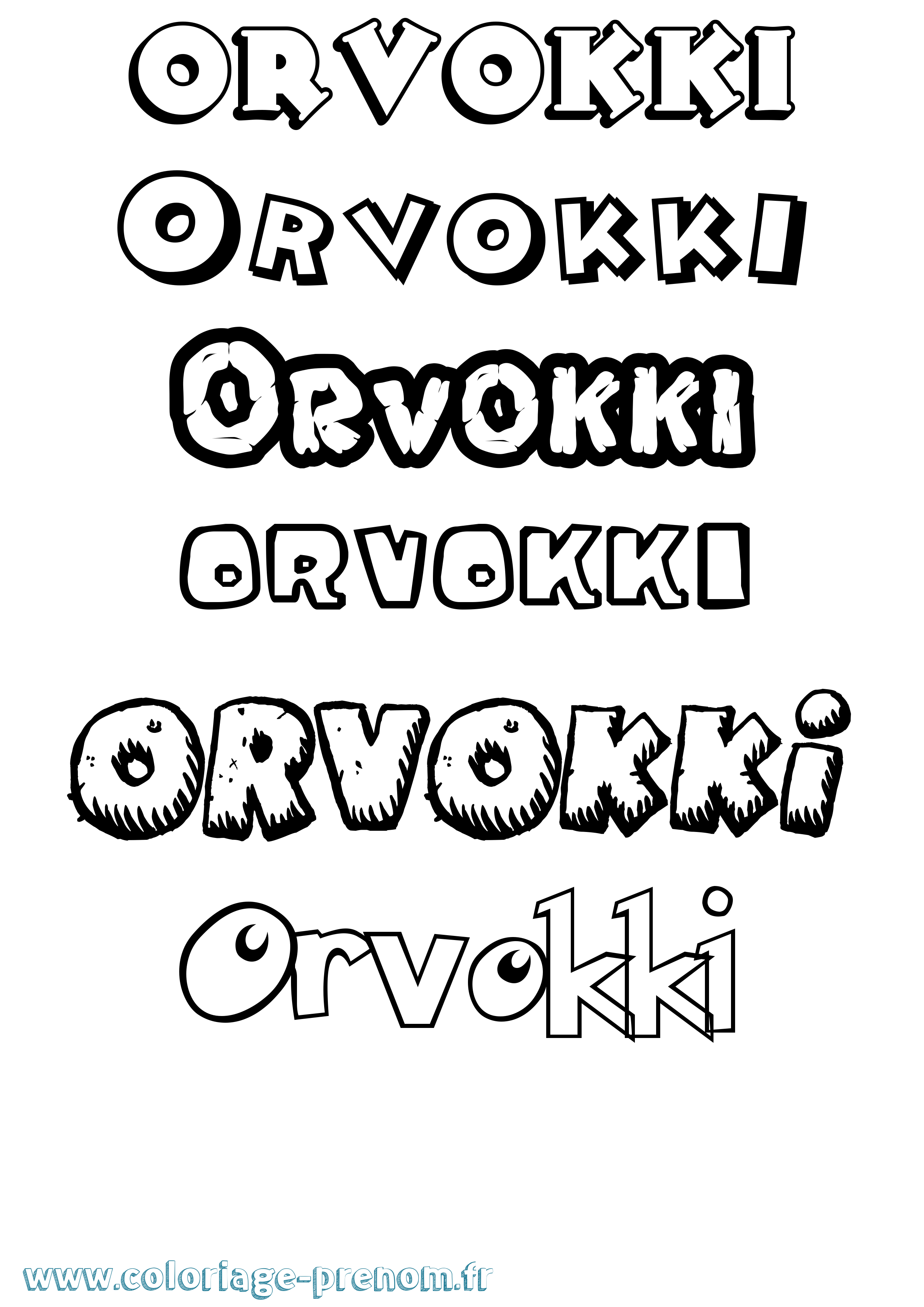 Coloriage Orvokki Dessin Animé Coloriage prénom Orvokki Dessin Animé